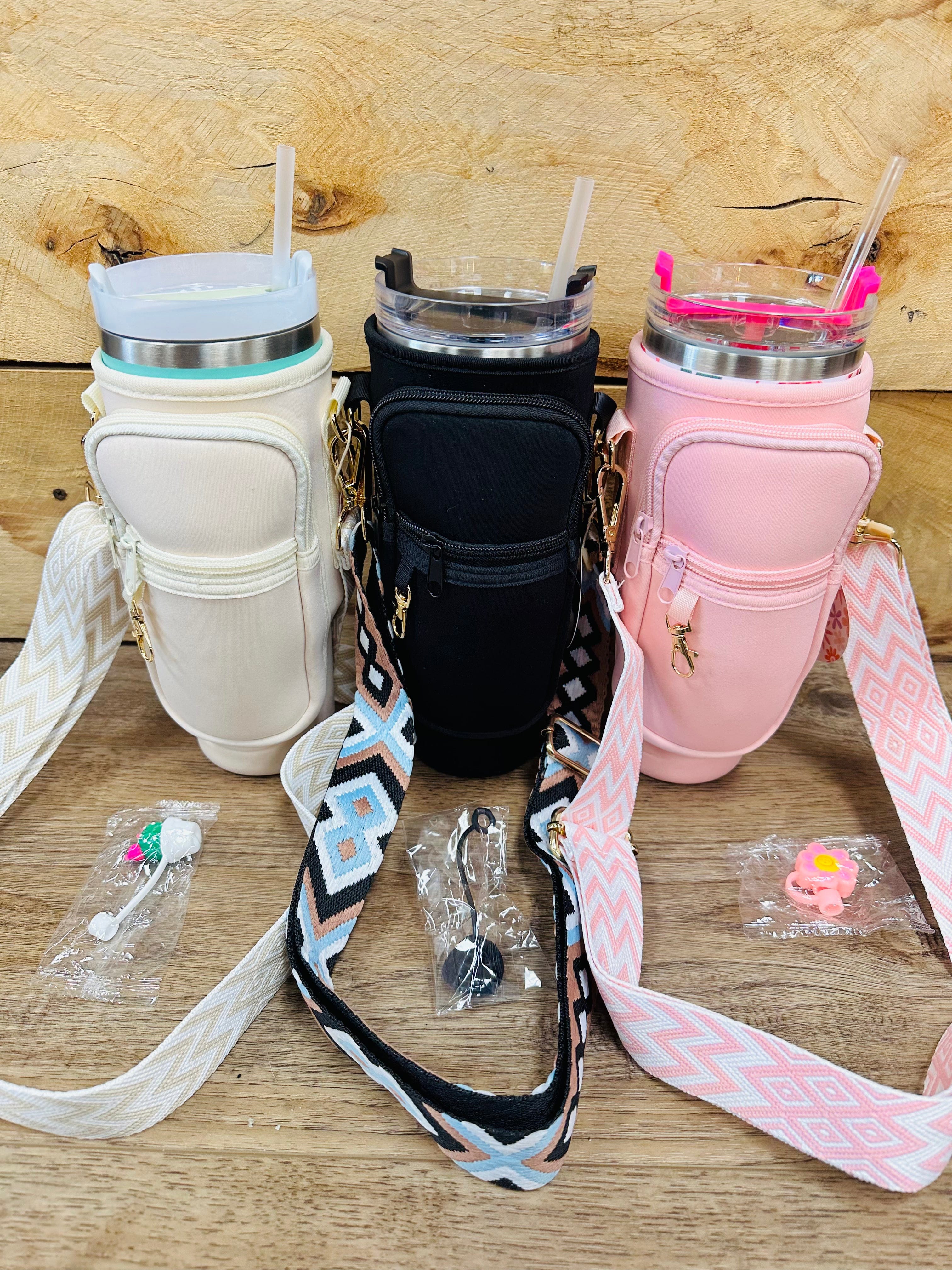 Dual Strap Fit Cooler Sling Crossbody Cup Bag - Insulated Beverage Holder for Hiking, Beach & Outdoor Adventures