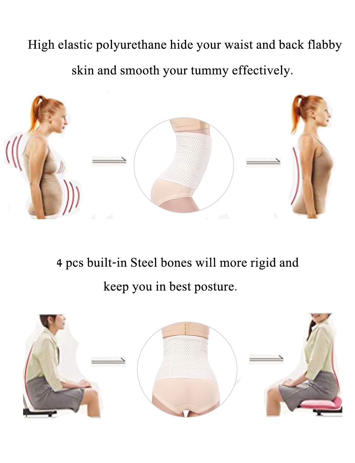 Waist Trainer Corset for Women - Breathable & Invisible Waist Shaper with Tummy Control - Perfect for Workouts, Postpartum Recovery and Body Shaping