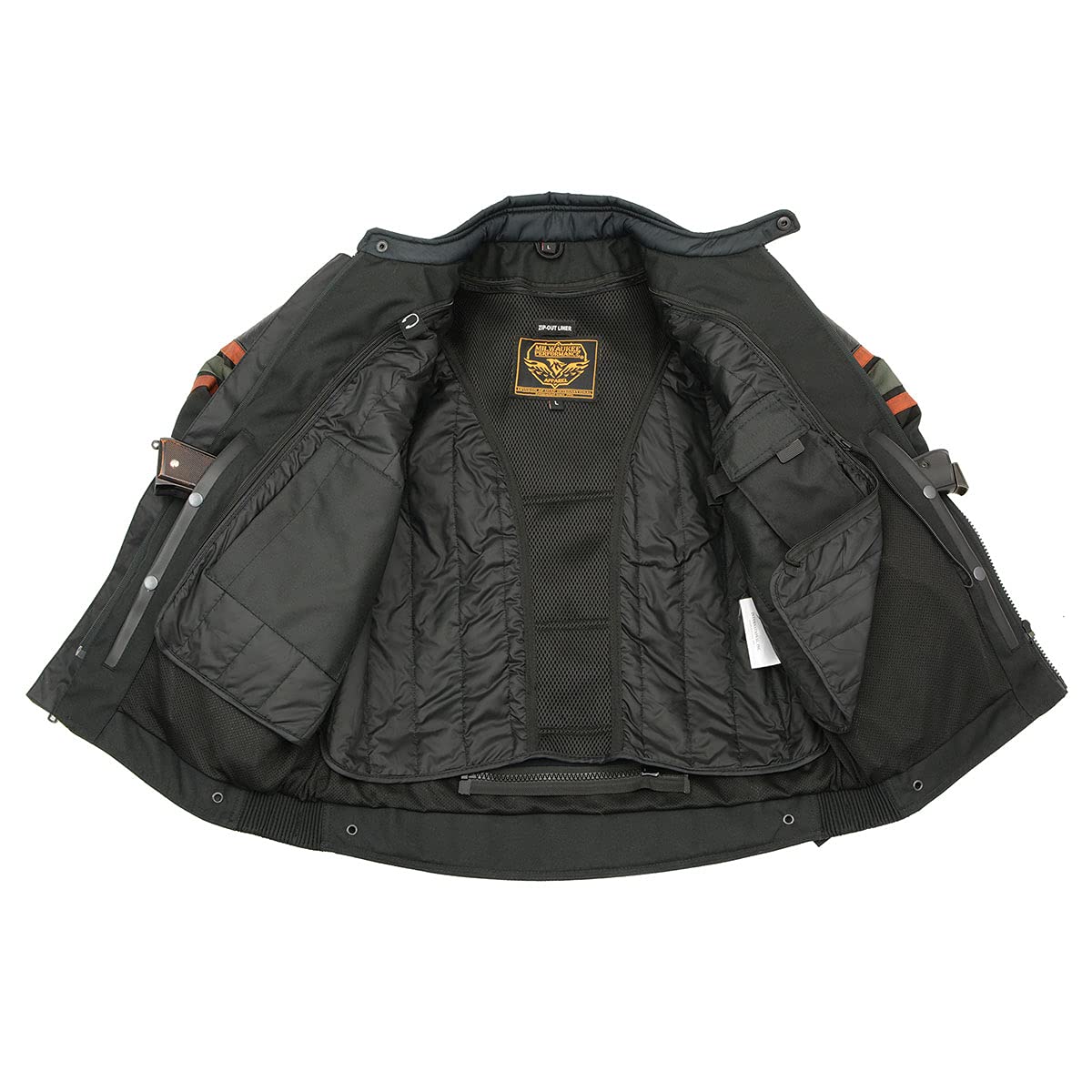 Milwaukee Leather MPM1751 Men's Burnt Orange Armored Motorcycle Jacket - Leather & Textile All-Season Riding Gear for Safety & Comfort | Perfect for Commuting, Touring & Adventure Riding