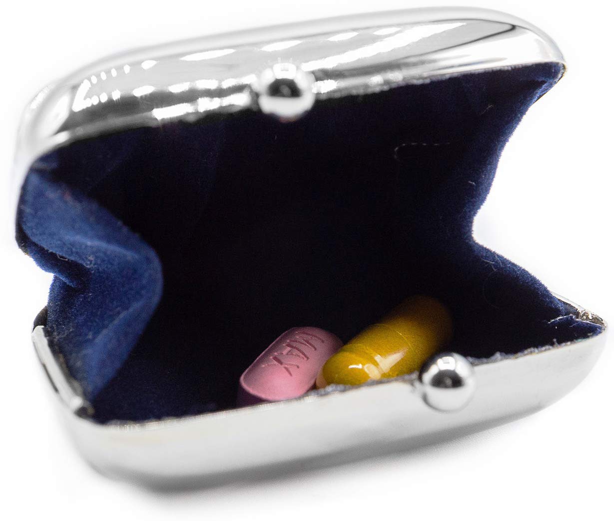 Silver Classic Purse-Shaped Pill Box - Portable Travel Medicine Organizer with Large Compartment | Perfect for Daily Medication, Travel Essentials & Emergency First Aid Kit