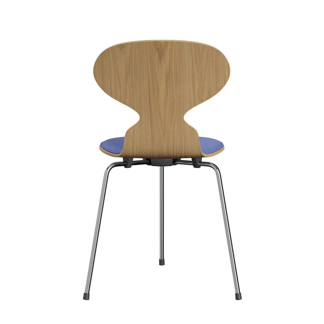 Ant Chair 3100 - Clear Lacquered Wooden Dining Chair with Upholstered Seat | Modern Scandinavian Design for Home, Office, and Restaurant Use