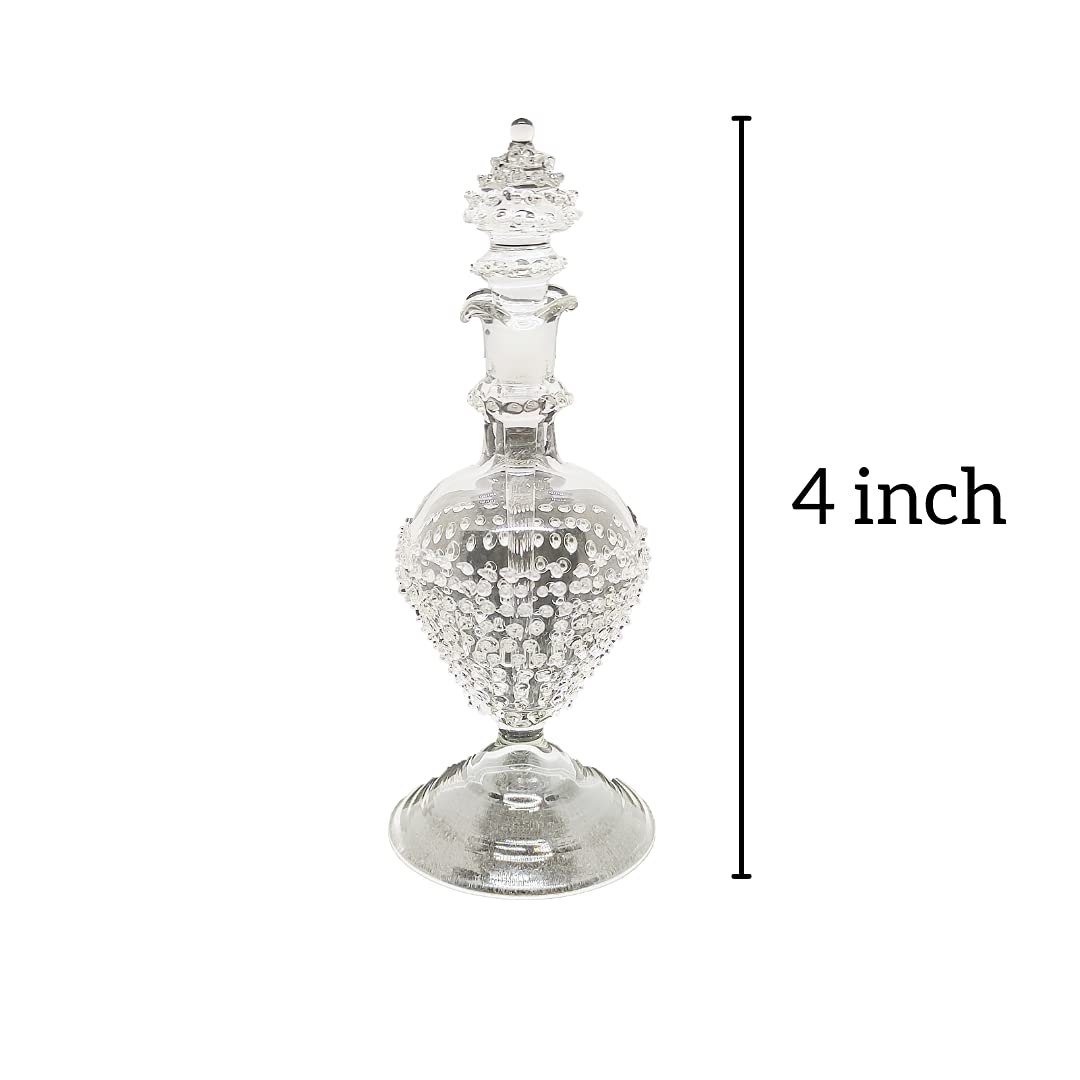 Premium 4 Inch Glass Attar Dani - Elegant Fragrance Bottle & Attar Pot for Perfume Storage | Perfect for Aromatherapy, Home Decor & Gift Giving