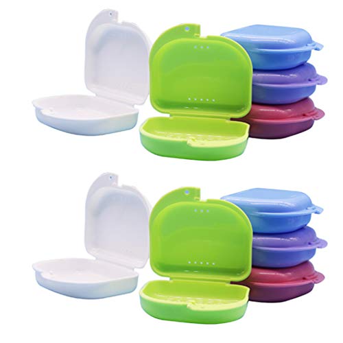 EXCEART 10 Pack Retainer Case - Portable Denture & Aligner Storage Box for Travel - Perfect for Nighttime Use, Camping, and On-the-Go Oral Care