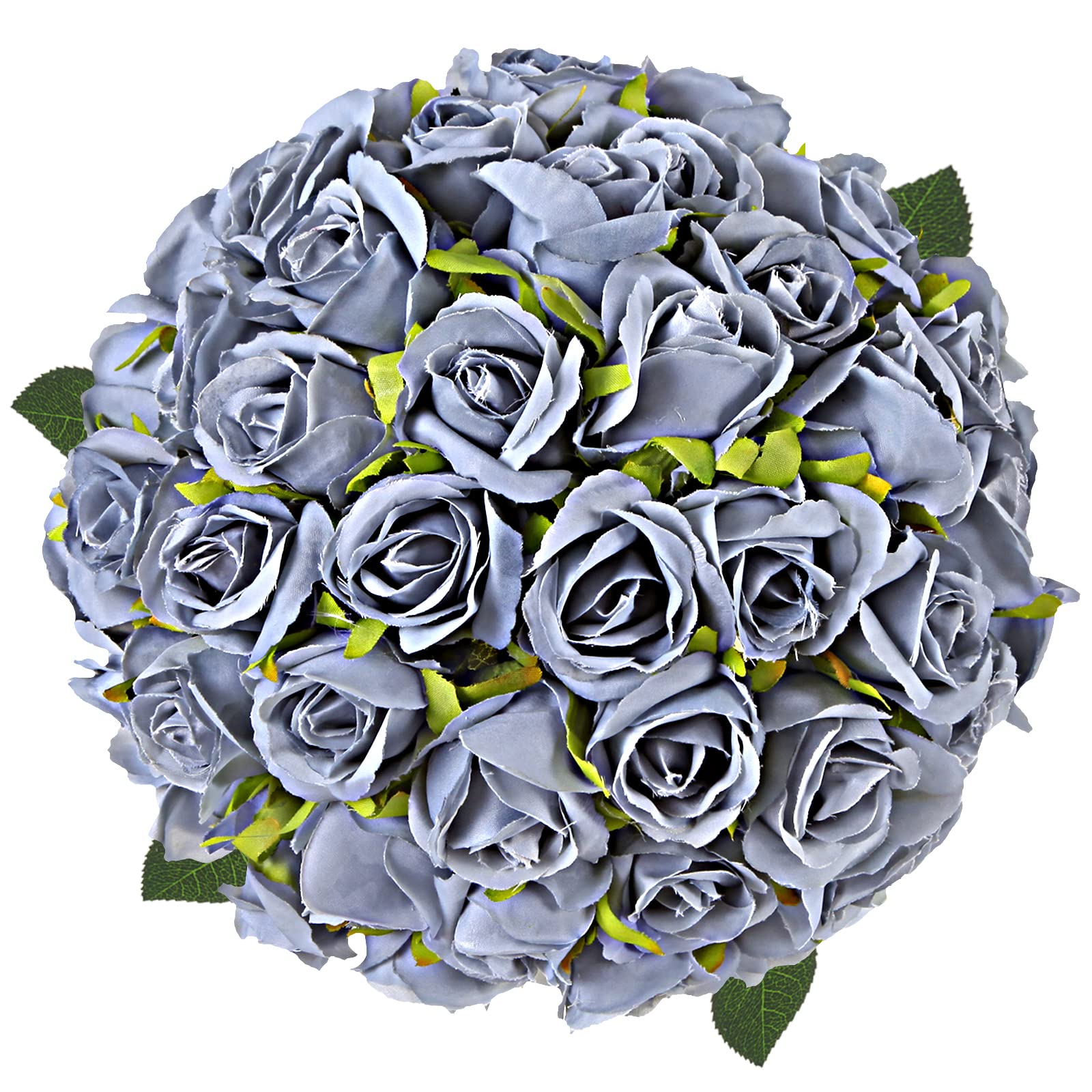 Momkids 12 Heads Artificial Silk Rose Flowers Bouquet - Realistic Fake Roses for Wedding Bouquets, Home Table Centerpieces, Party & Event Decorations - Perfect for Bridal Showers, Baby Showers, and Home Décor