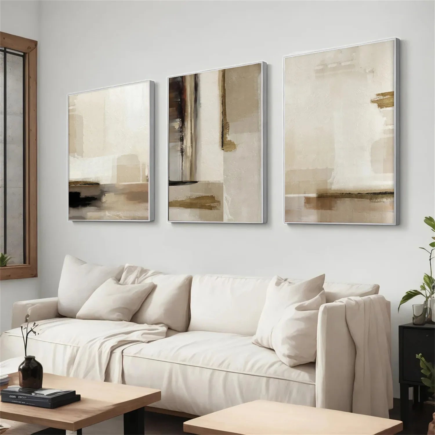Abstract Tranquility Set of 3 Wall Art Prints - Modern Minimalist Home Decor for Living Room, Bedroom & Office - #WS175