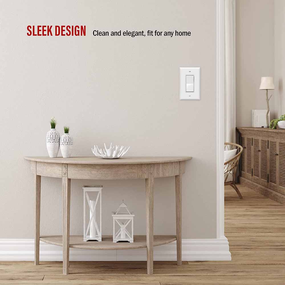 1 Gang Oversized Decorator Rocker Wall Plate - White | Standard Size Light Switch Cover | Ideal for Home, Office & Commercial Decor