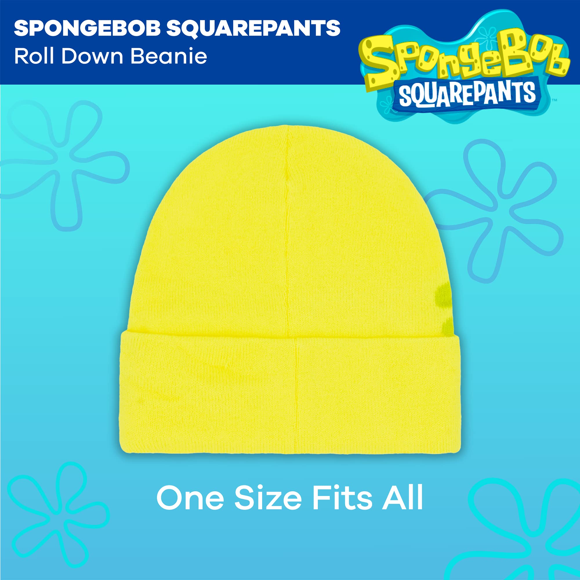 Spongebob Squarepants Beanie Hat for Adults & Kids - Soft Winter Knit Cap with Logo - Perfect for Cosplay, Halloween Costume & Cartoon Fans