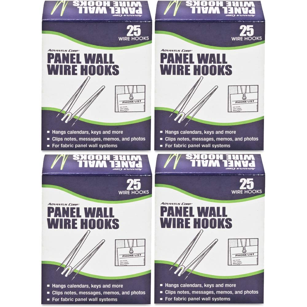 4 Pack AVT75370 Advantus Panel Wall Wire Hooks - Heavy Duty Metal Hooks for Organizing Cables, Tools & Home Decor (Ideal for Garage, Office & Workshop Storage)