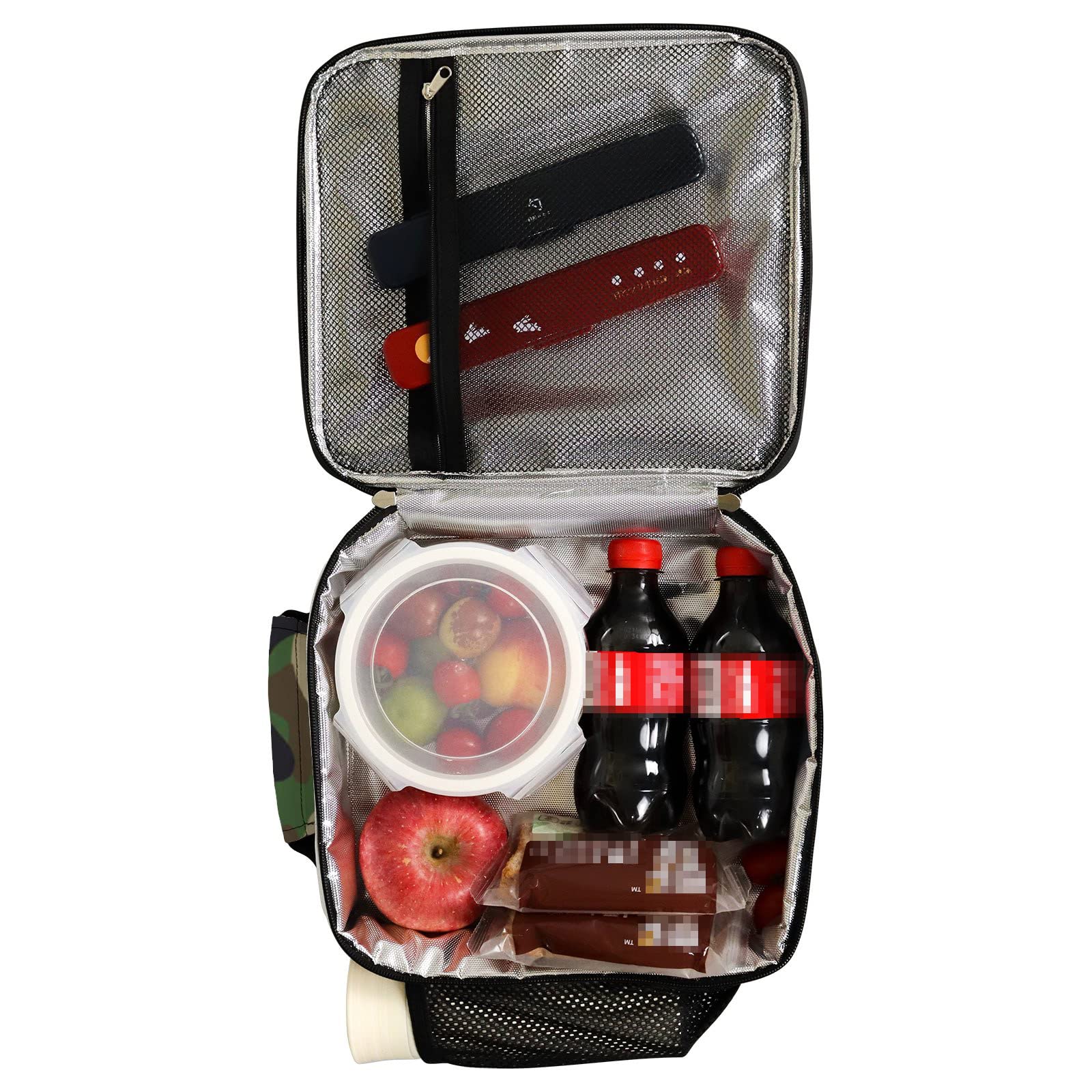 Vantaso Insulated Lunch Box Bag - Black Green Camouflage Cooler Bag for Men, Women & Kids | Leakproof & Thermal | Perfect for Picnic, Travel, School & Office Lunch