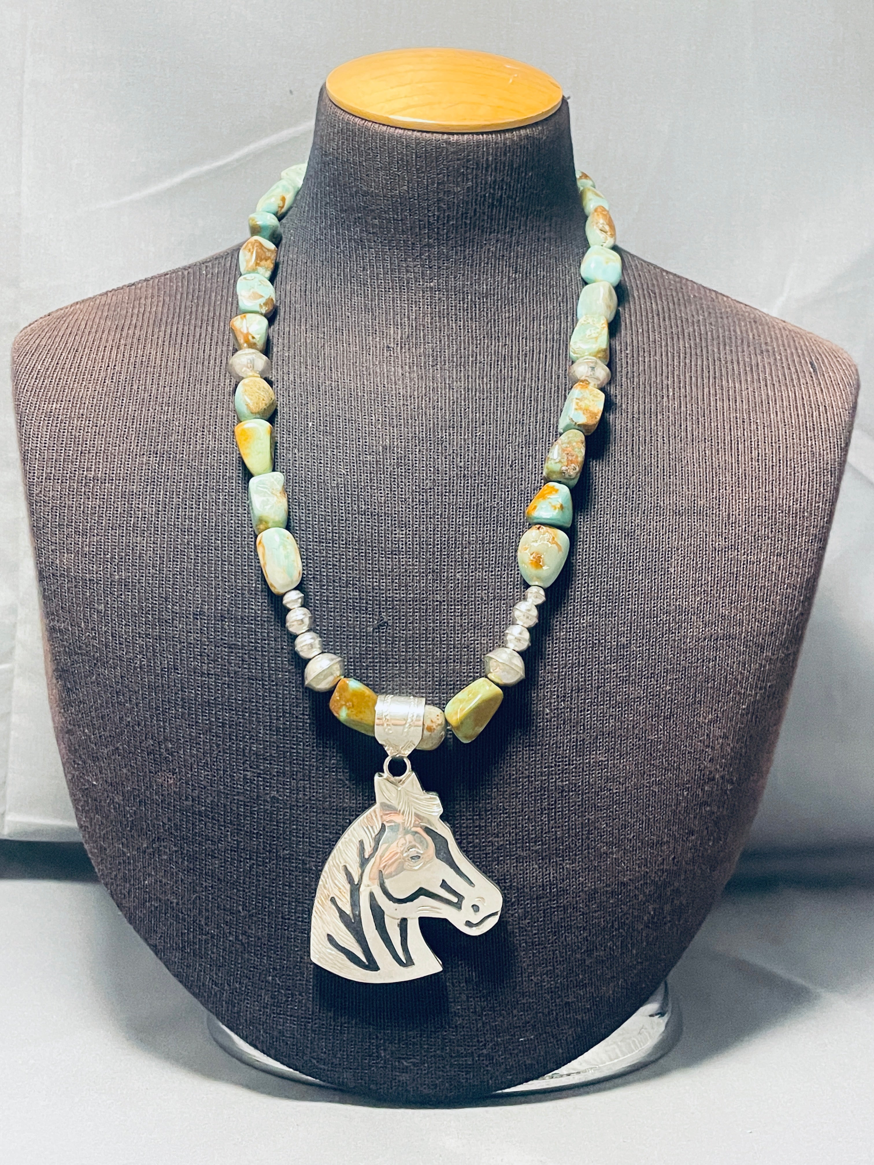 Authentic Navajo Sterling Silver Necklace with Green Turquoise - 115g Handcrafted Jewelry for Women, Perfect for Boho Fashion, Weddings & Special Occasions