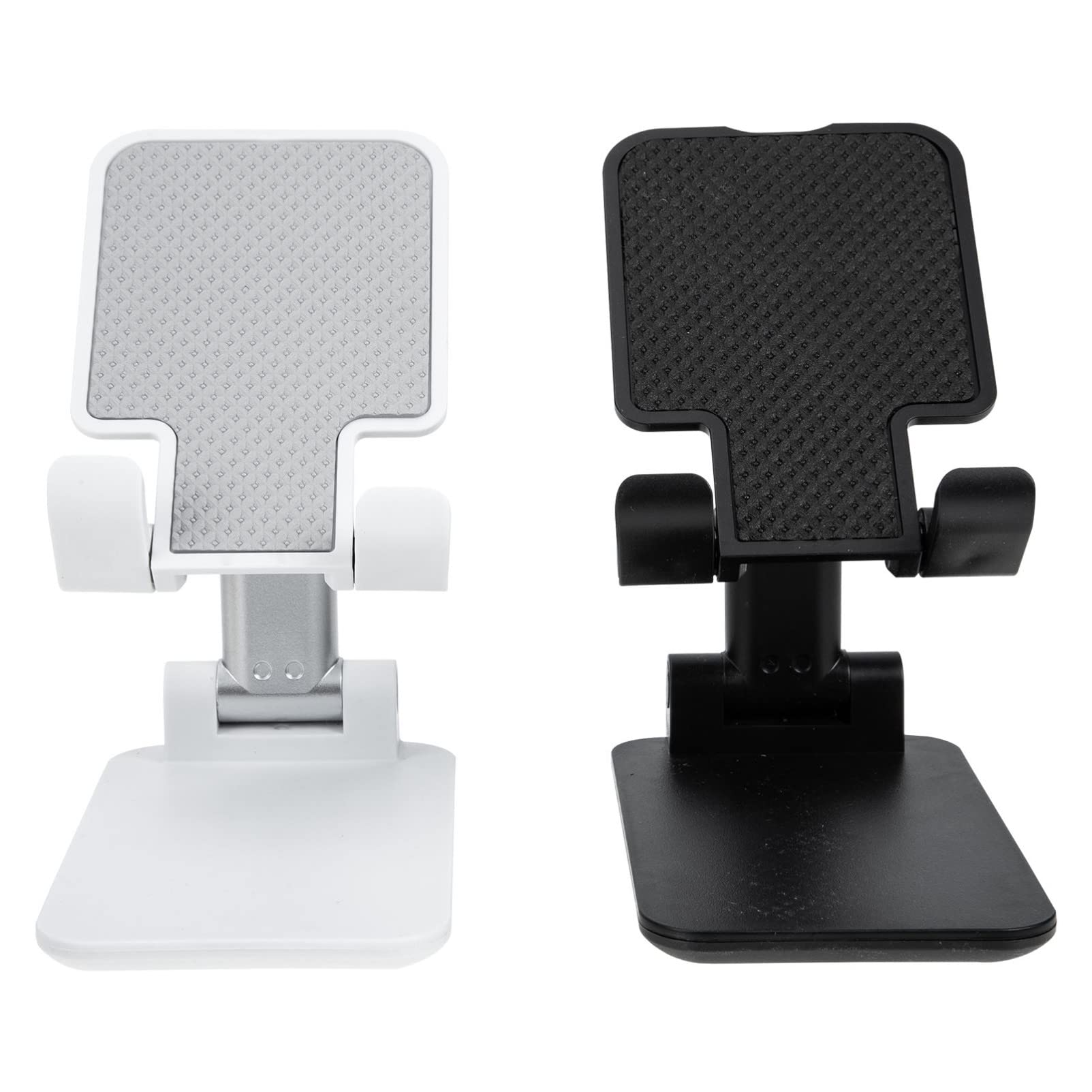 Adjustable Aluminum Phone Stand with Anti-Slip Base - Foldable Desk Holder for iPhone, Samsung & Tablets (2 Pack) - Perfect for Work, Video Calls & Watching Movies