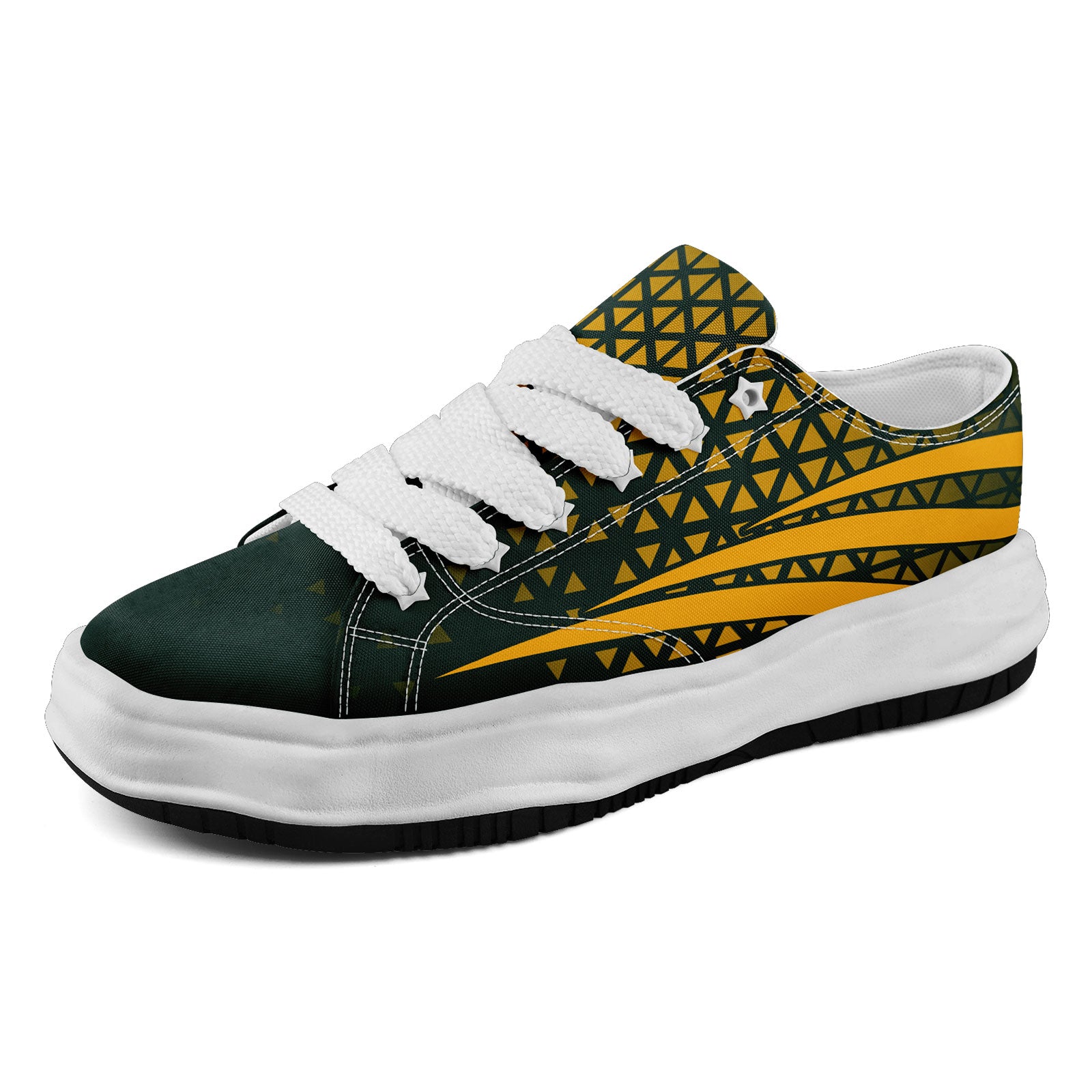Custom Green & Yellow Wisconsin Badgers Personalized Sneakers - Men's Size 13 (FN038 D023003) - Perfect for Game Day, College Spirit & Fan Apparel