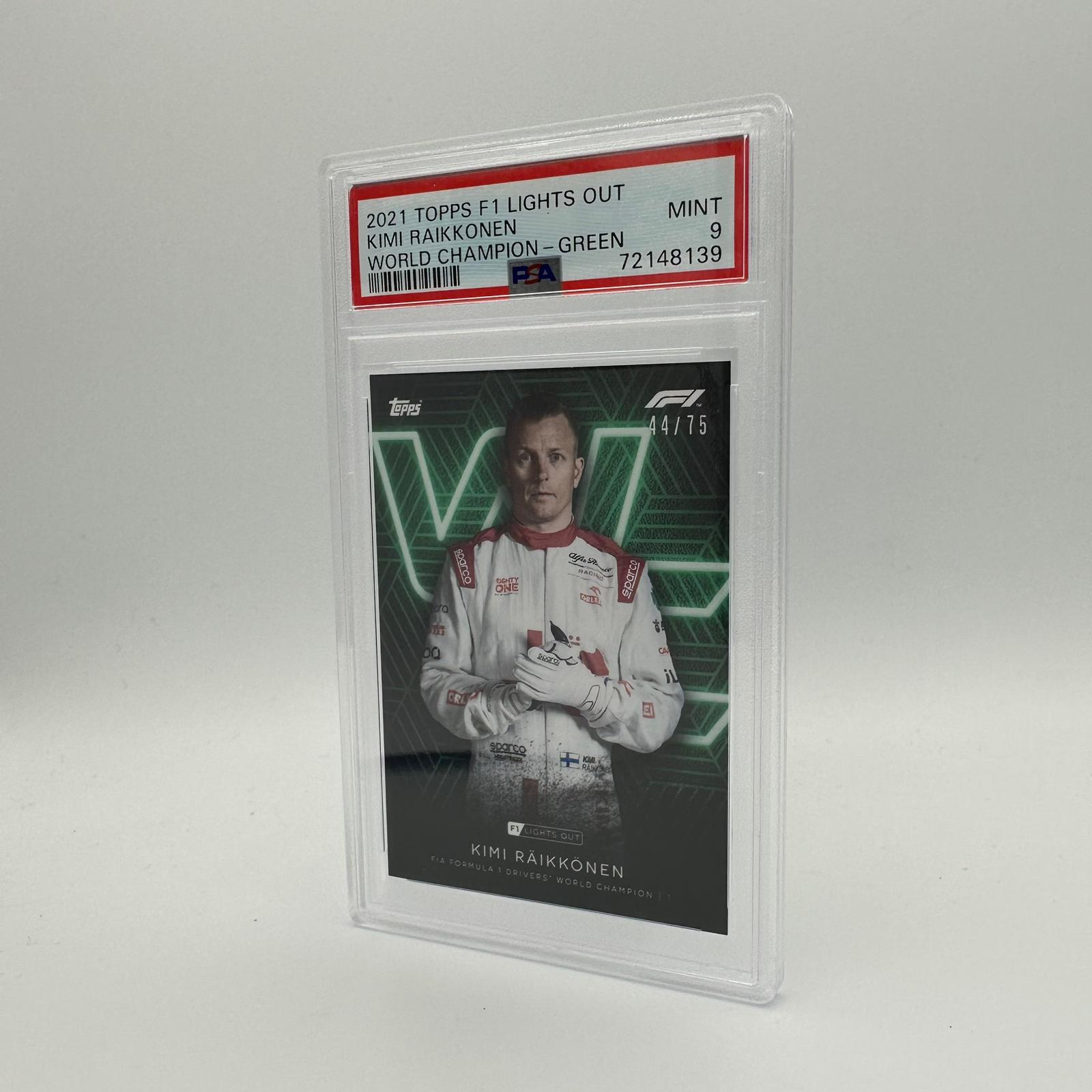PSA 9 Graded 2007 Kimi Raikkonen Formula 1 World Champion Card 44/75 - Rare Collectible for F1 Fans & Sports Memorabilia Enthusiasts