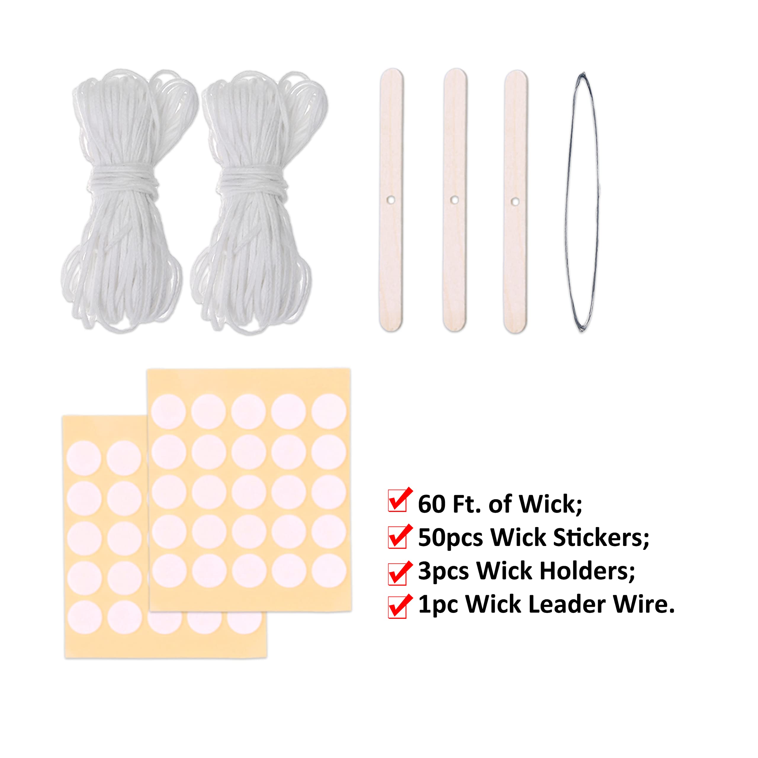 3PCS Stripe Pillar Candle Molds Set for DIY Candle Making - Includes 60ft Wick, 50 Wick Stickers, 3 Wick Holders & Iron Wire - Perfect for Home Decor, Wedding Centerpieces & Holiday Crafts