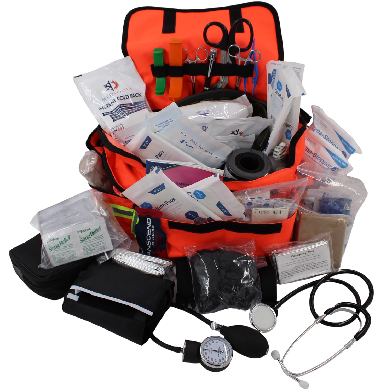 Luminary Trauma Bag - Medium Modular Reflective EMS/EMT First Aid Kit for Professionals & First Responders | Bug Out Bag for Emergency Preparedness, Home Safety & Outdoor Adventures (Fluorescent Orange) - Ideal for Camping, Hiking, Disaster Preparedness & Tactical Use