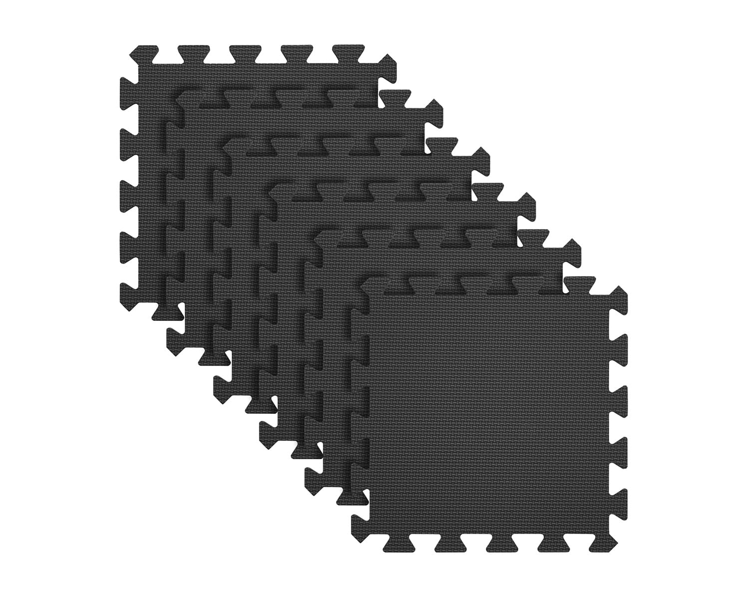 Tectra 24-Pack Black Gym Floor Foam Exercise Mats - Non-Slip, Durable Workout Mats for Home Gym, Yoga, Pilates & Fitness Training