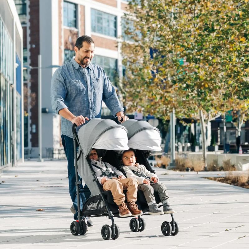 G LINK V2 Lightweight Double Umbrella Stroller for Twins - Compact Foldable Baby Stroller with Canopy - Perfect for Travel, Shopping & Daily Walks