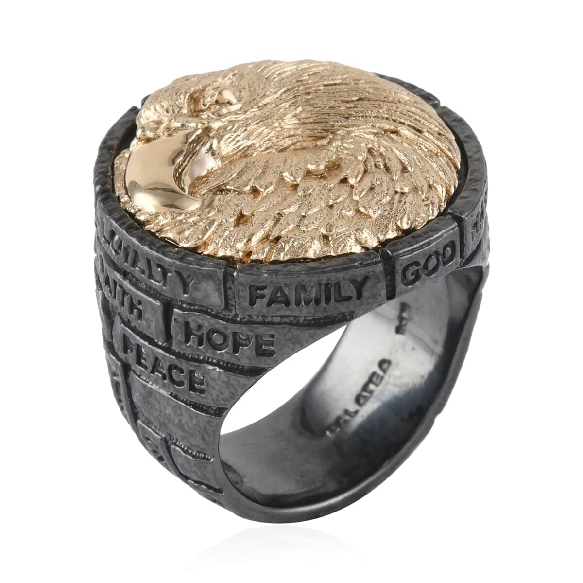 14K Yellow Gold & 925 Sterling Silver Brick of Life Cocktail Ring for Women - Size 9, Engagement, Anniversary, Wedding, Promise Ring - Perfect Birthday Gift for Her | Elegant Jewelry for Parties, Date Nights & Special Occasions