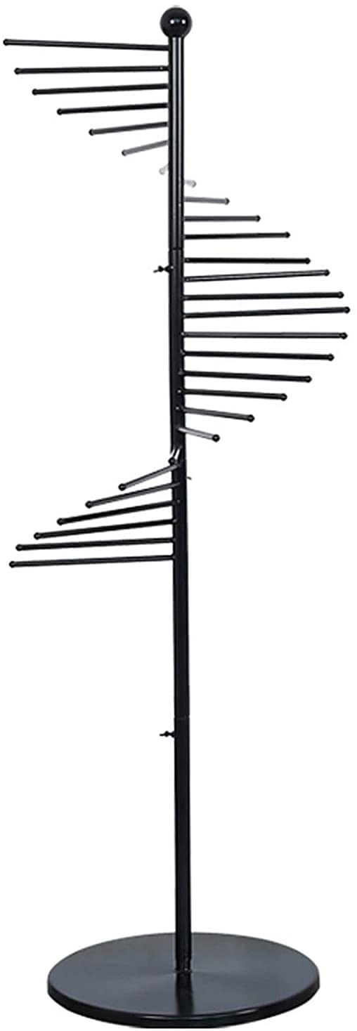 ZAQI Scarf Quilt Display Stand - 150cm Tall Floor Braid Holder Rack with 28 Rods - Hair Braiding Station & Handbag Belt Hanger Organizer for Closet Storage - Perfect for Salon, Boutique and Home Organization (Black)