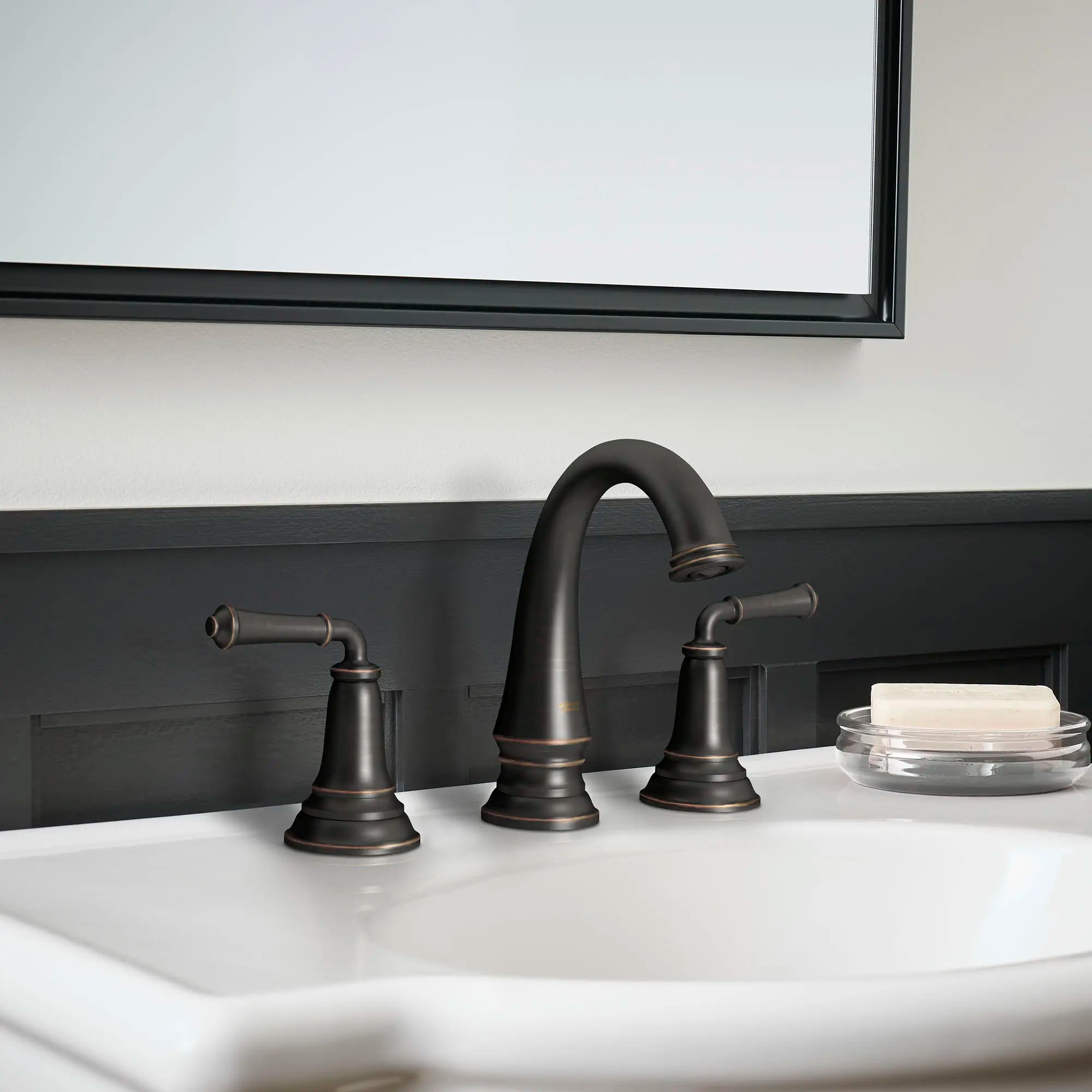Delancey® 8 Inch Widespread 2 Handle Bathroom Faucet - 1.2 GPM/4.5 LPM Water-Saving Design with Lever Handles - Perfect for Vanities, Powder Rooms & Guest Bathrooms
