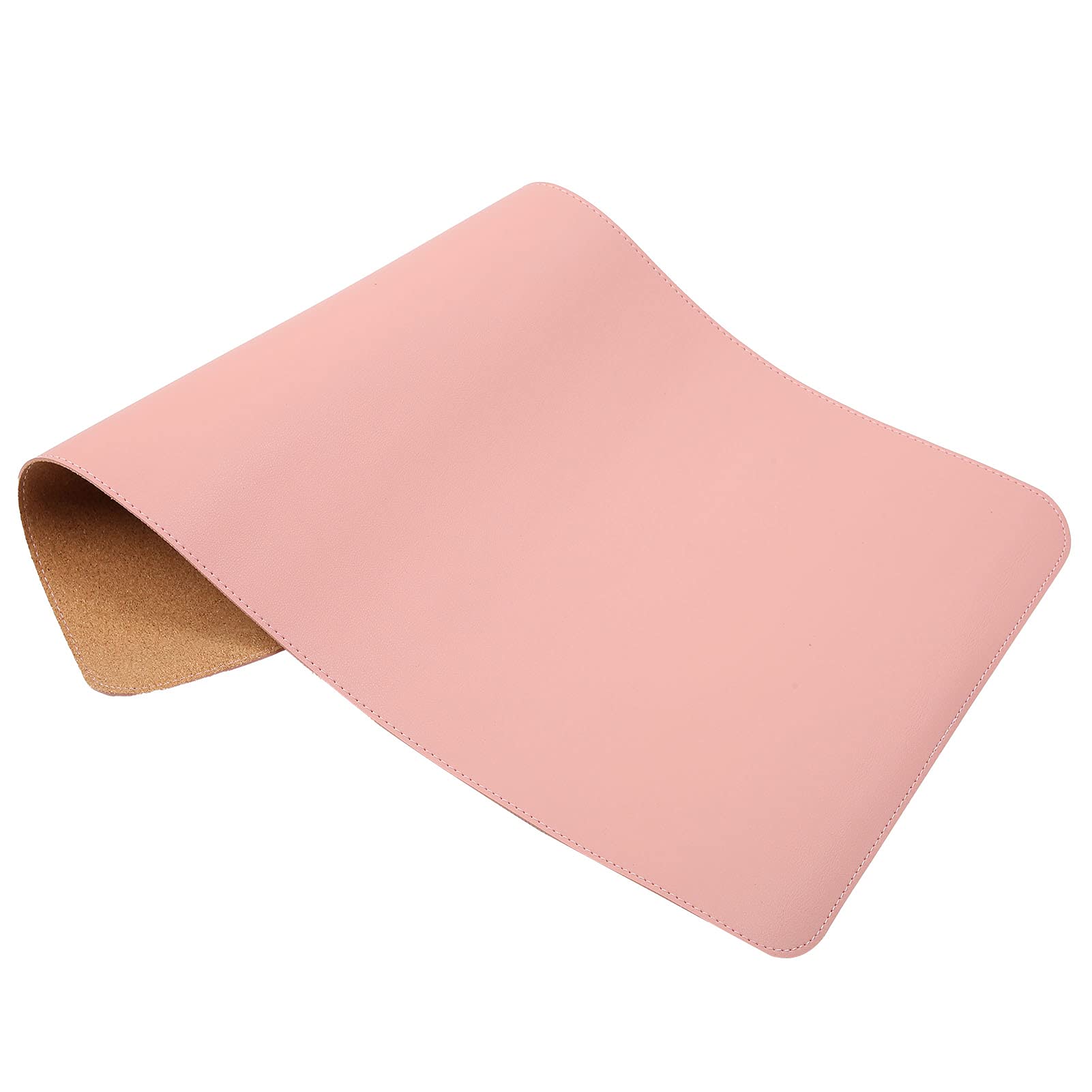 Premium PU Leather & Cork Double-Sided Desk Pad - Waterproof, Oil-Proof, Non-Slip Table Mat for Writing & Mouse Use - Ideal Laptop Accessory for Home Office & Gaming Setup (Pink + Cork)