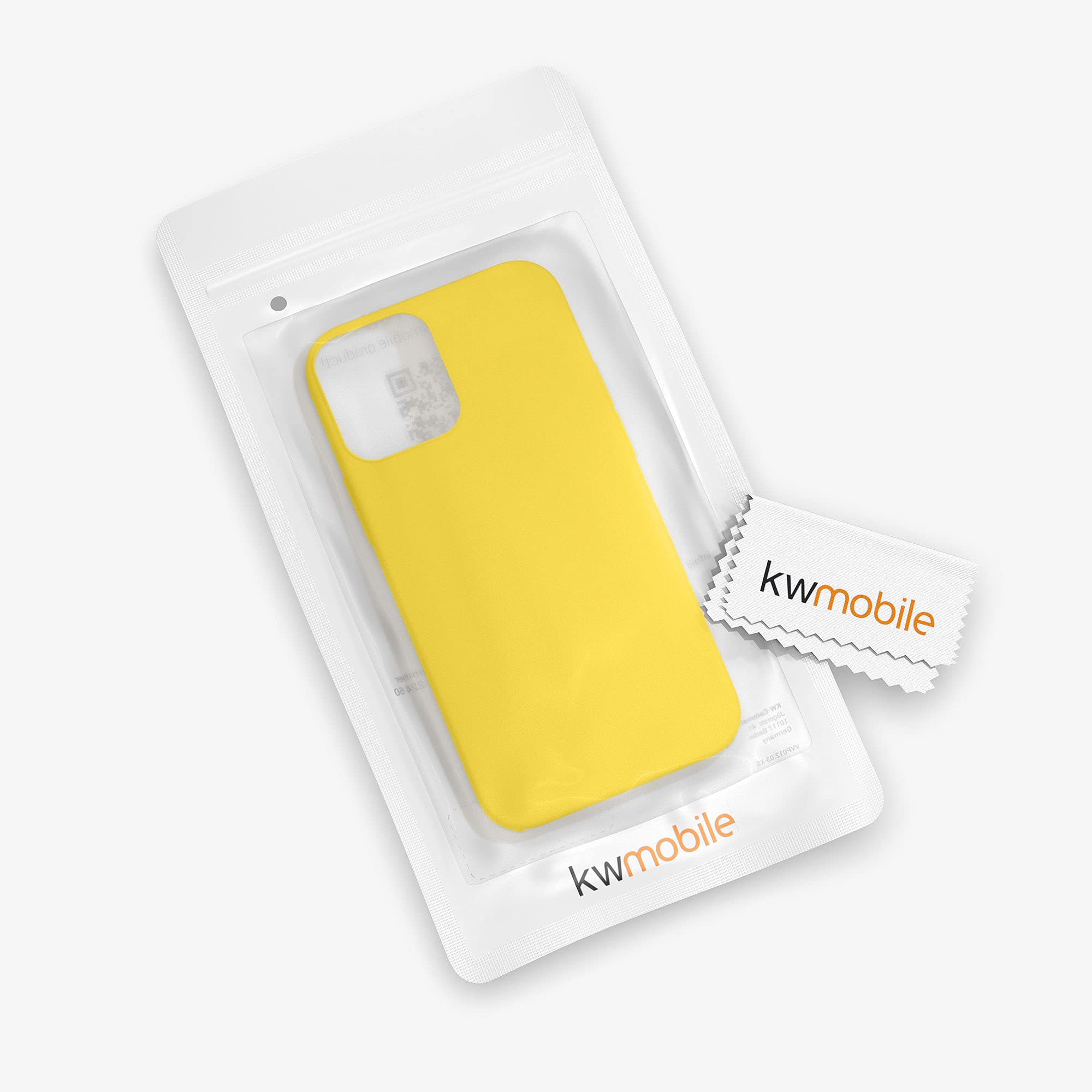 kwmobile Shockproof TPU Silicone Case for Apple iPhone 12 & iPhone 12 Pro - Soft Protective Phone Cover in Radiant Yellow - Perfect for Everyday Use, Outdoor Activities & Travel Protection