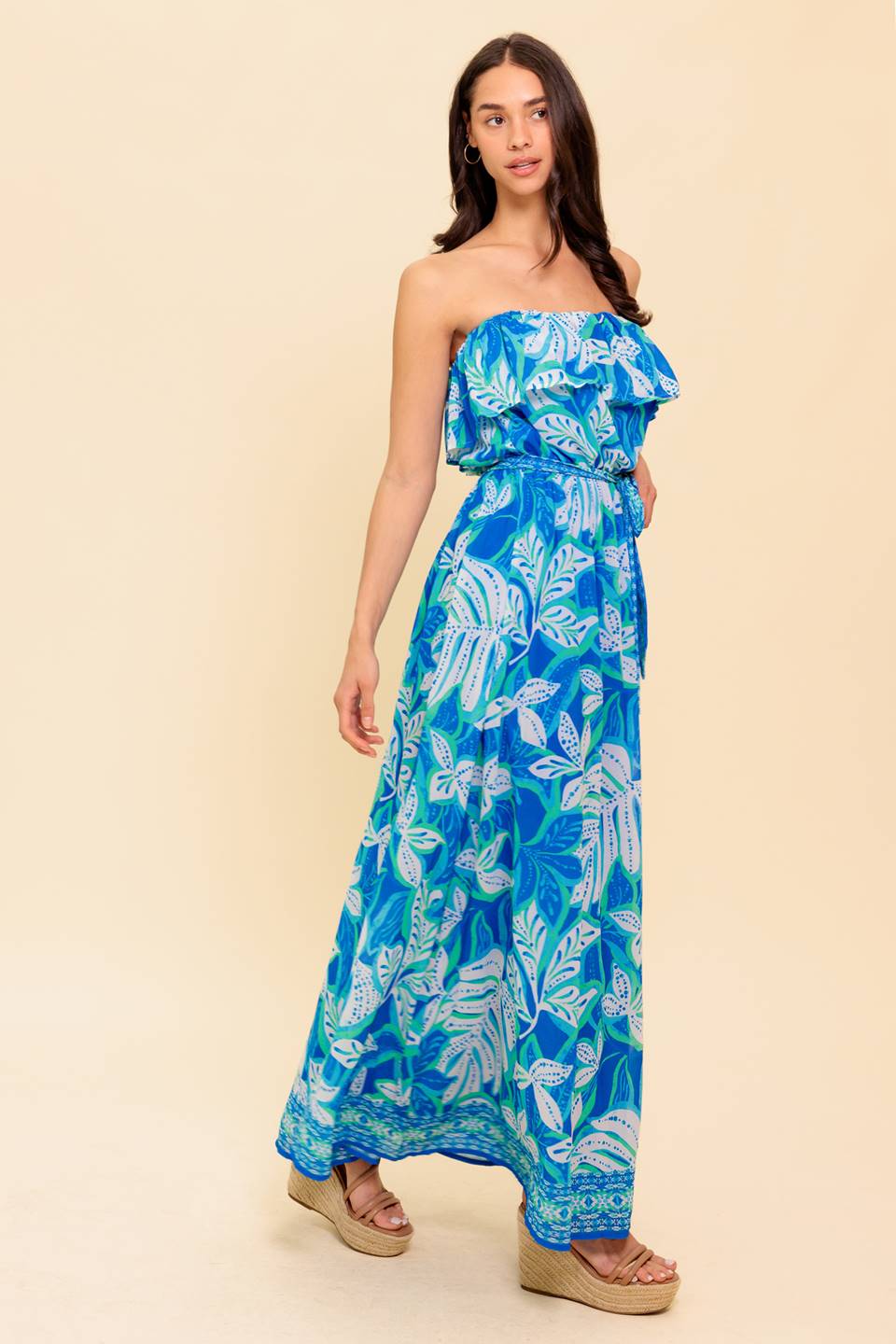 BEACH ROMANCE MAXI DRESS - Blue Green Flowy Summer Dress for Women | Perfect for Beach Vacations, Pool Parties & Boho Outdoor Weddings