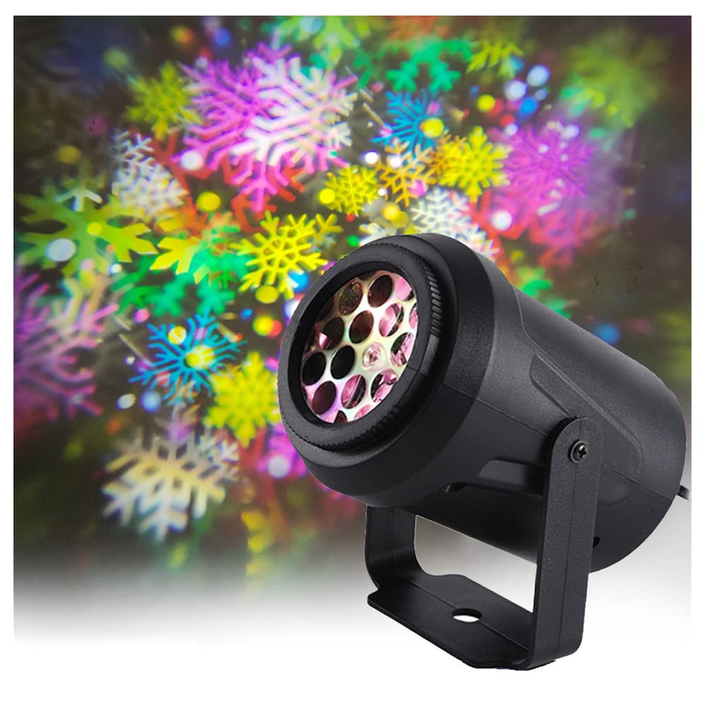 16 Pattern Christmas LED Projection Lamp - Waterproof Rotating Lawn Light with Snowman & Snowflake Designs for Home, Garden, Party & Outdoor Decor | Perfect for Holiday Atmosphere, Yard Displays & Festive Celebrations