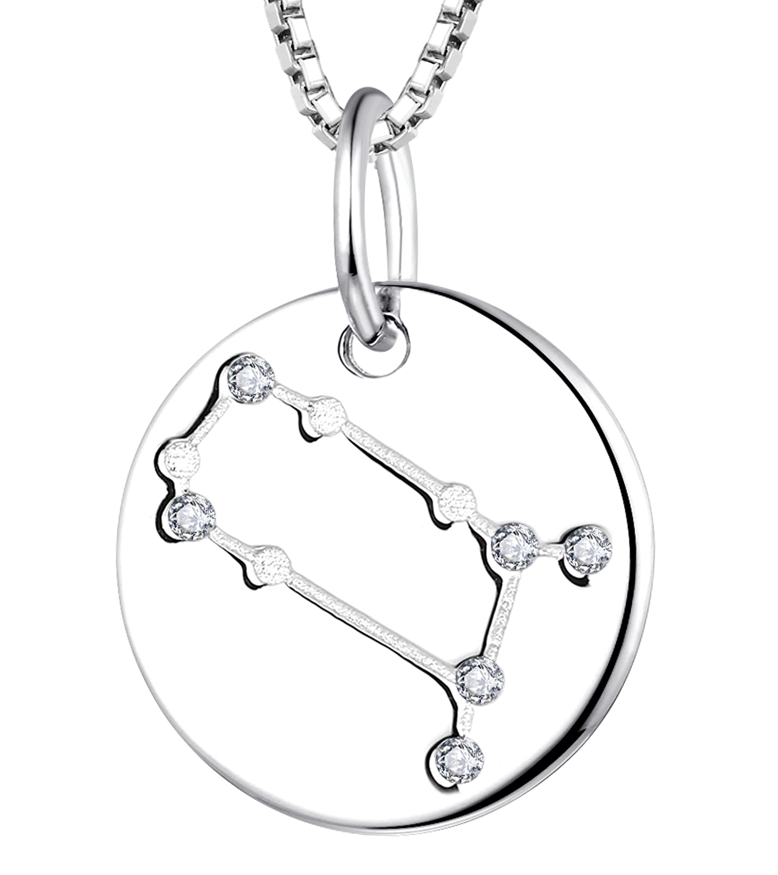 YL Zodiac Necklace - Sterling Silver Astrology Pendant 18K Gold Plated for Women's Fashion Jewelry