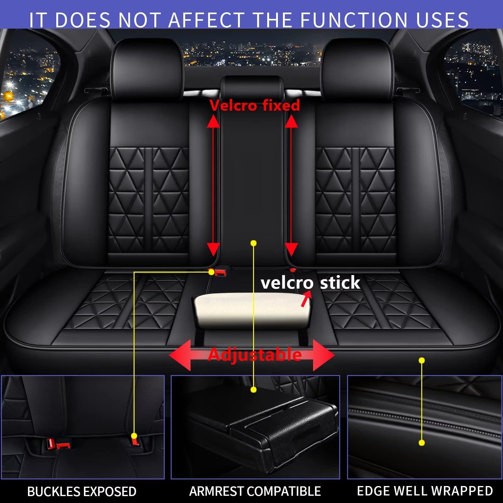 Premium Faux Leather Waterproof Car Seat Covers Full Set for Chevrolet Chevy Equinox 2011-2025 - 5 Seat Protectors in Black | Perfect for Daily Commute, Road Trips & Family Protection