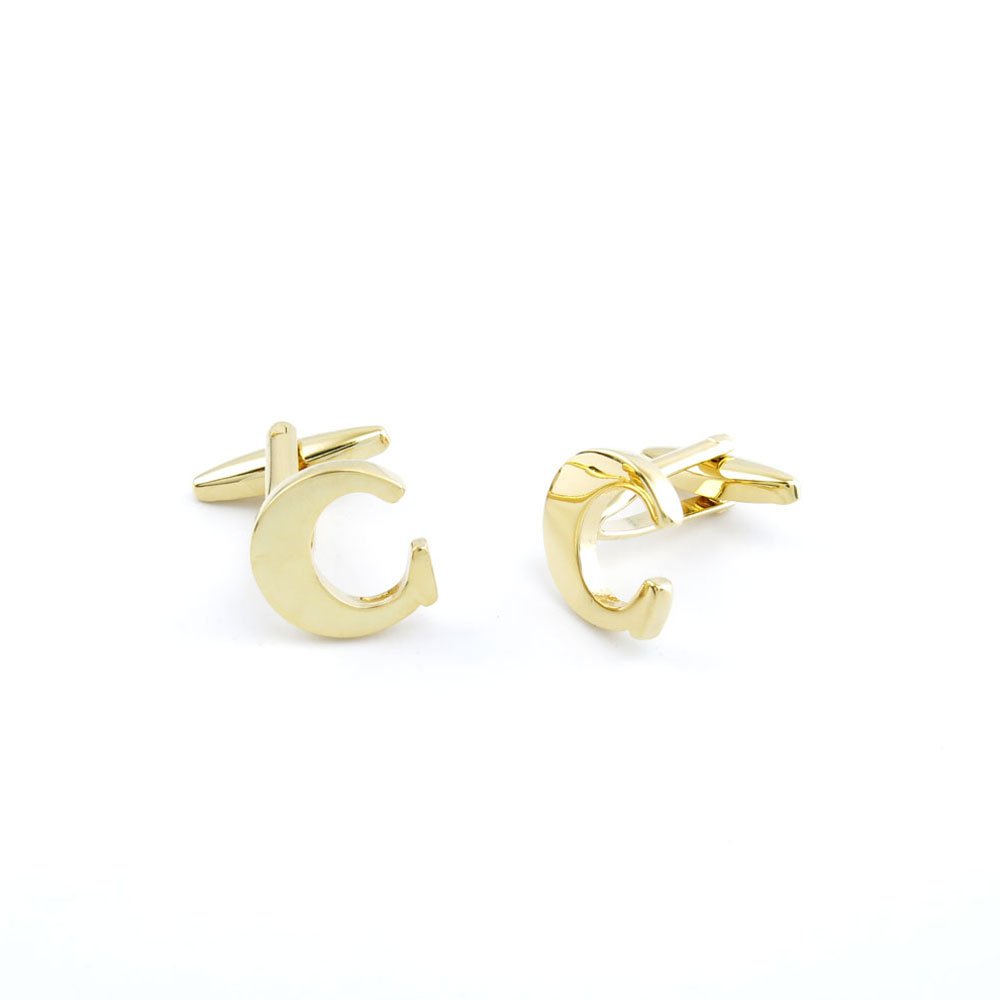 Men's & Boys' Golden Letter Cufflinks - Elegant Wedding Jewelry Gifts for Groomsmen, Best Man & Party Favors - Perfect for Formal Events, Proms & Special Occasions