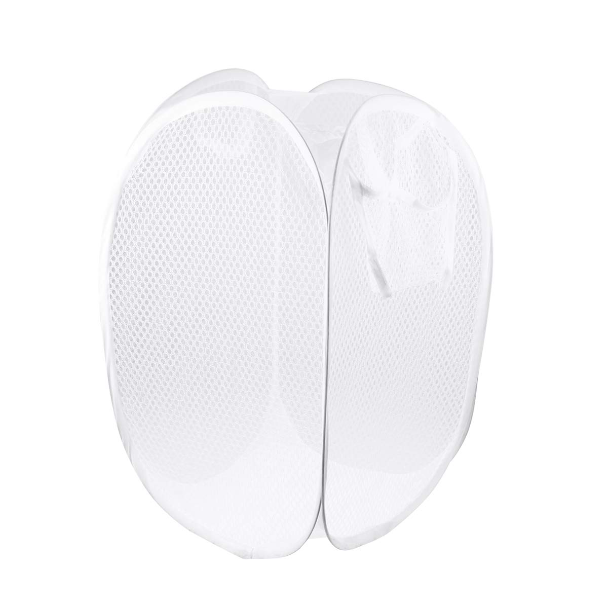 DOITOOL 2-Pack Foldable Laundry Baskets with Breathable Mesh - Portable Clothes Hamper for Home, Dorm, or Travel - White Collapsible Storage Bins (Perfect for Laundry Room, Bedroom, or Camping)