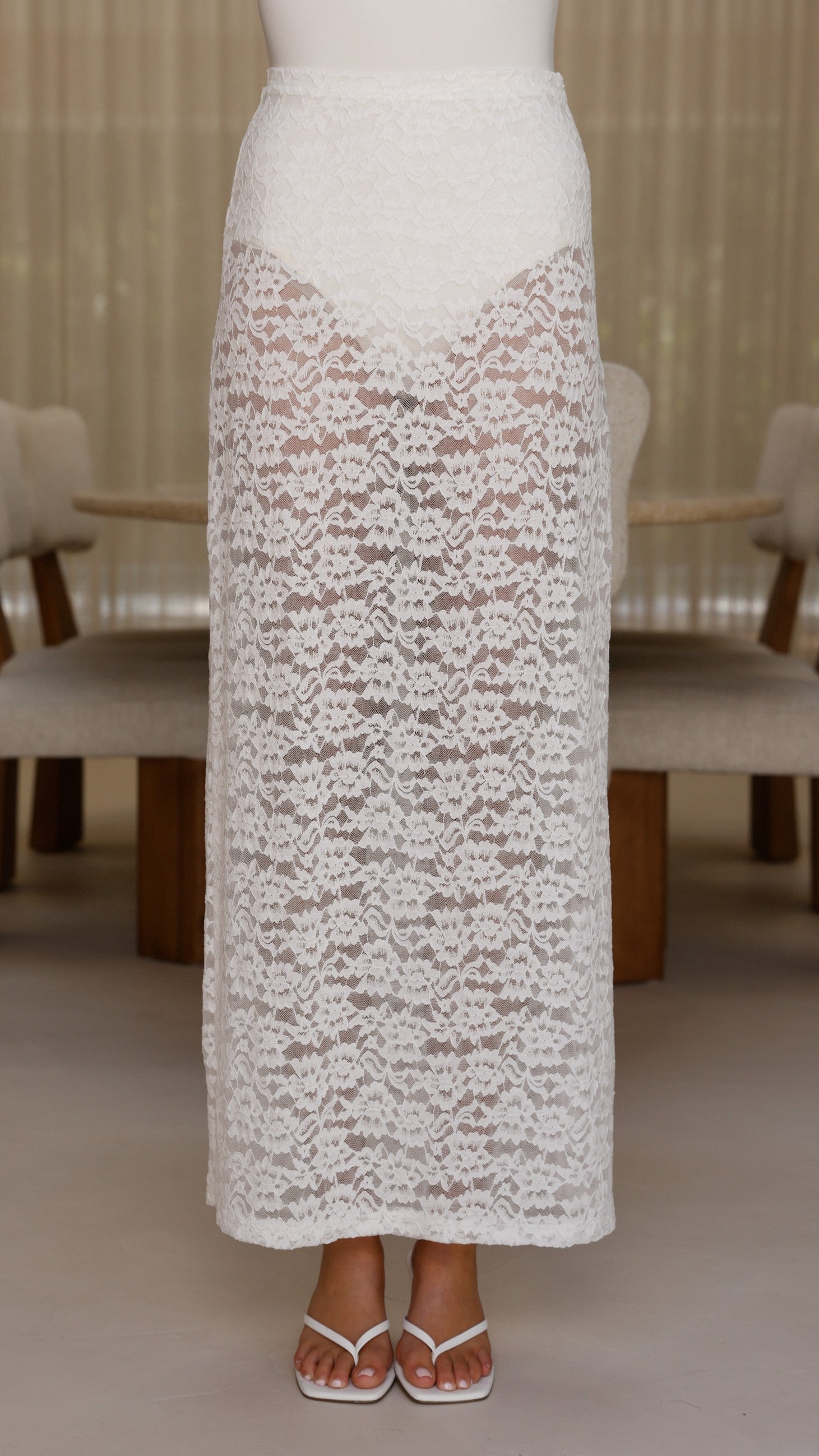 Elegant Harlene Lace Maxi Skirt for Women - Flowy White Long Skirt - Perfect for Weddings, Beach Vacations & Summer Outfits