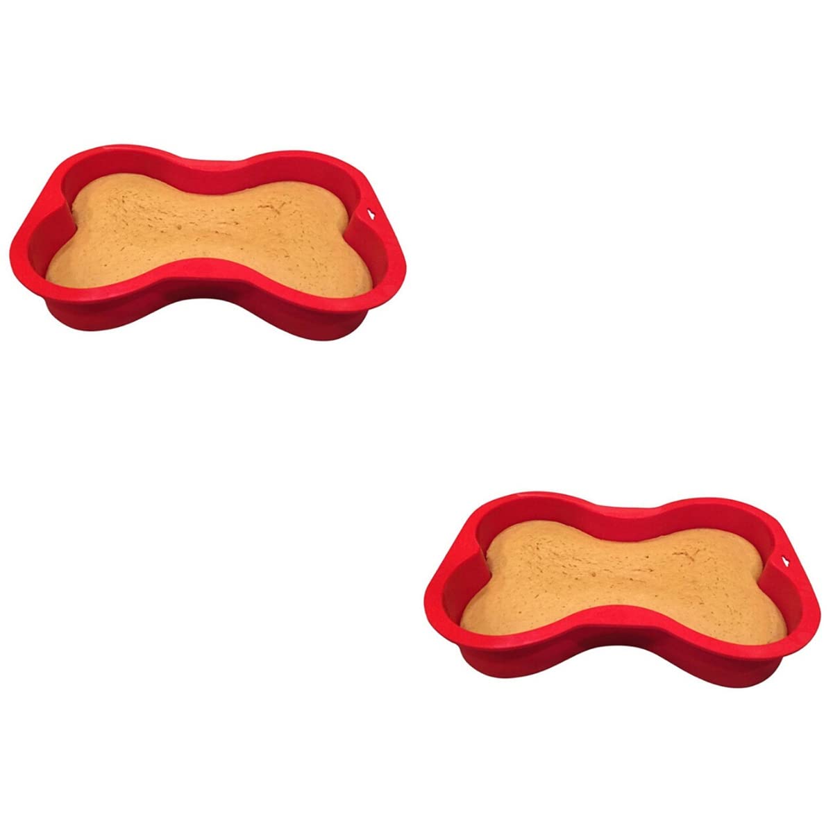 2-Pack Silicone Dog-Shaped Cake Pan Set for Baking - Non-Stick Loaf Bread Mold, Perfect for DIY Birthday Cakes, French Desserts, Fondant & Mousse (Red) | Ideal for Pet-Themed Parties & Homemade Treats