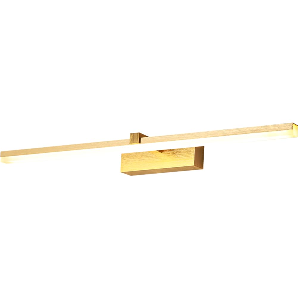 Modern Bath Vanity Light - 8W LED Aluminum Bathroom Wall Sconce with Brushed Brass Finish & 3-Color Light Source - Perfect for Bathroom, Powder Room, and Dressing Area Lighting