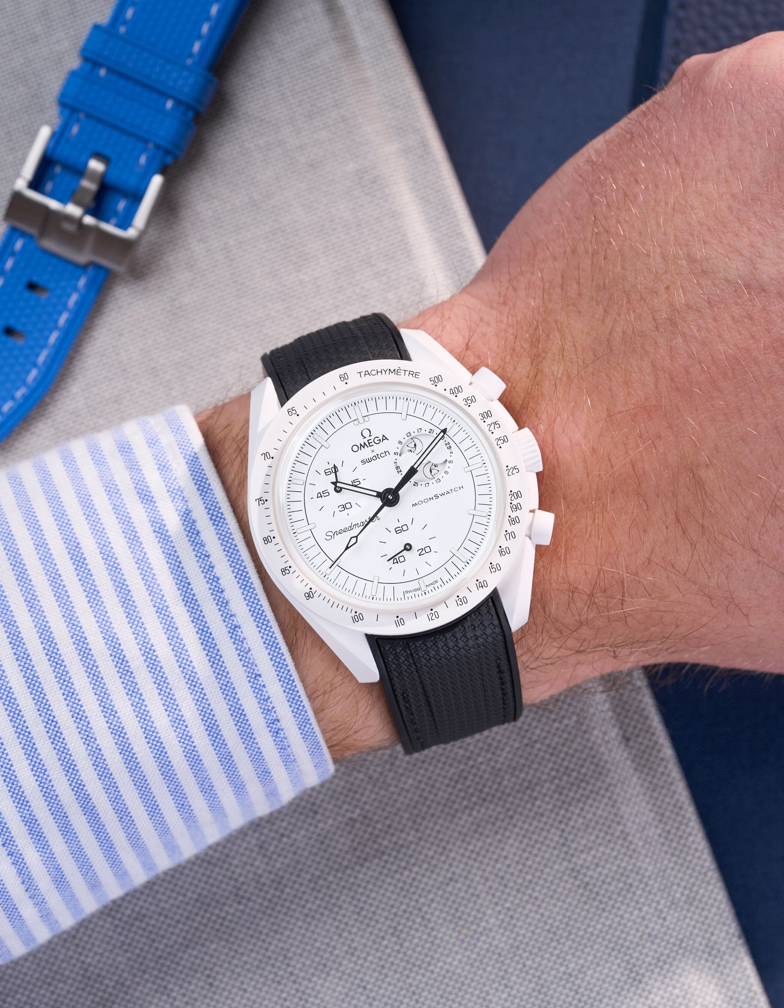 Original Omega X Swatch MoonSwatch Mission to Moonphase Rubber Watch Strap - Durable & Comfortable Replacement Band for Everyday Wear & Sports Activities