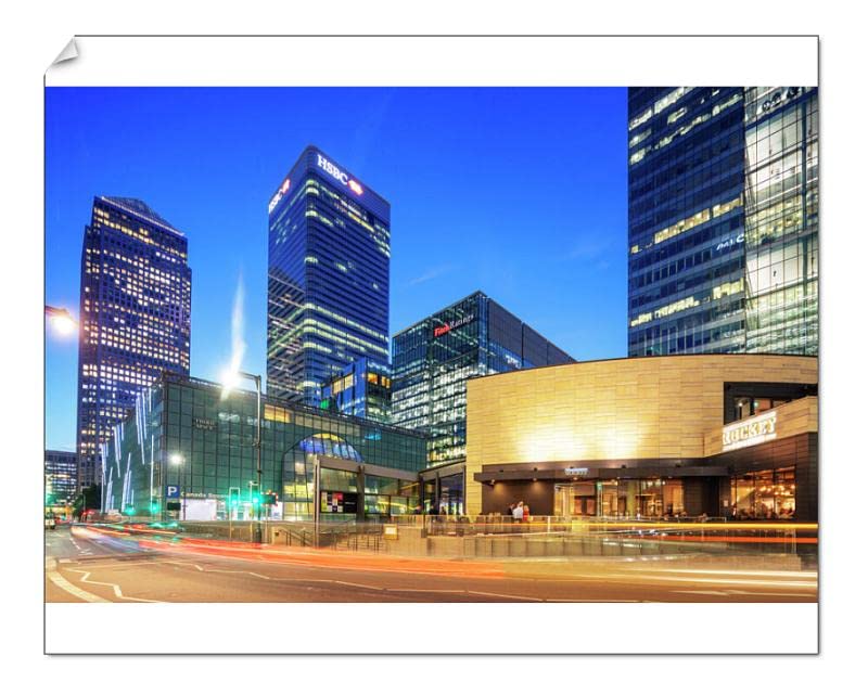 8R 10x8 Premium Canary Wharf Print - Stunning One Canada Square Photo - London Docklands England Wall Art (15494702) - Perfect for Office Decor, Home Living Room & Gift Ideas