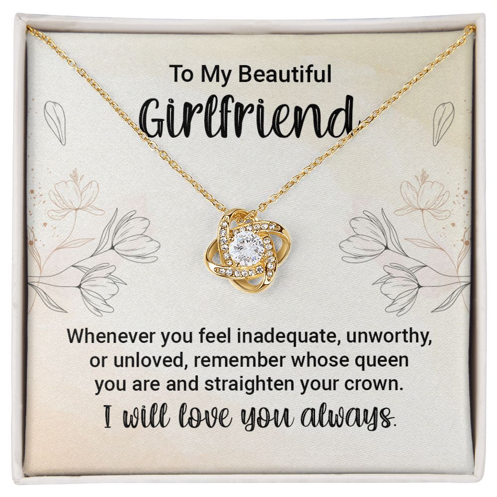 Love Knot Necklace for Women - 14K White or Yellow Gold Plated Cubic Zirconia Pendant - Romantic Gift for Girlfriend, Wife, Anniversary, Valentine's Day - Perfect for Date Nights & Special Occasions