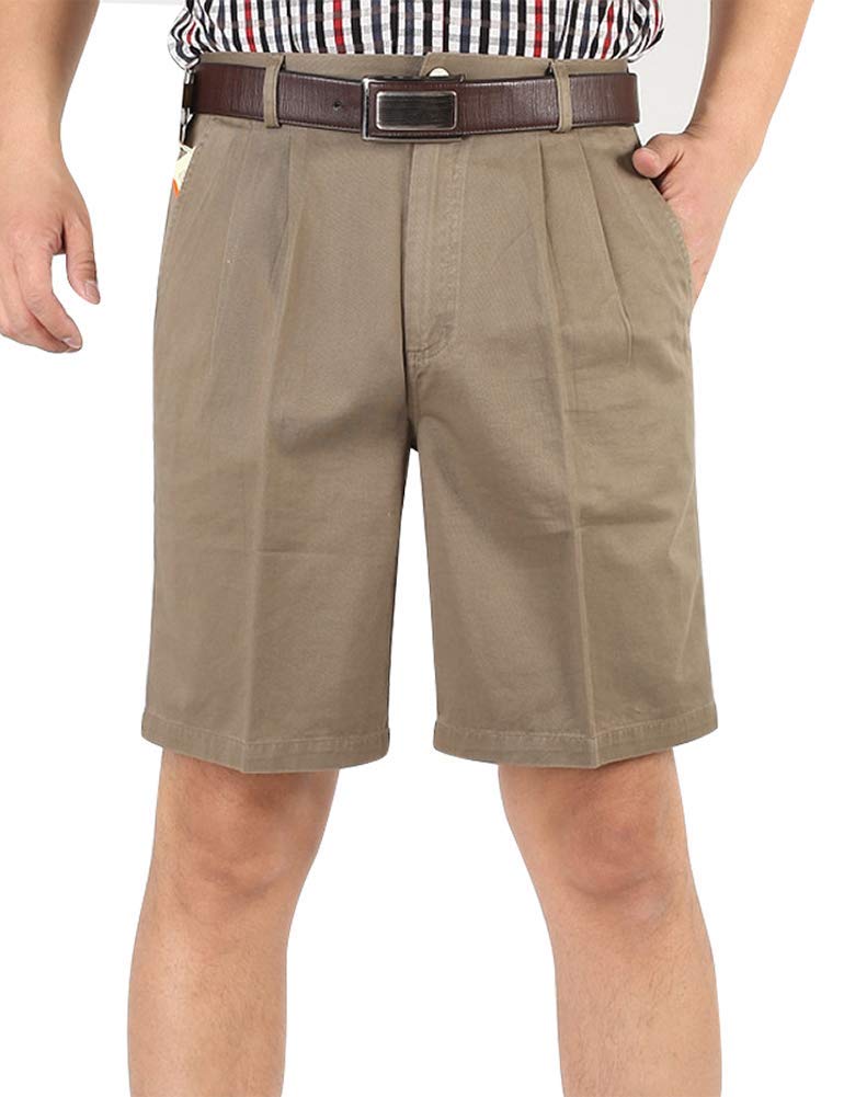 IDEALSANXUN Men's Big and Tall Classic-Fit Pleated Shorts - Comfortable Summer Casual Shorts for Plus Size Men - Perfect for Beach, Vacation, and Outdoor Activities