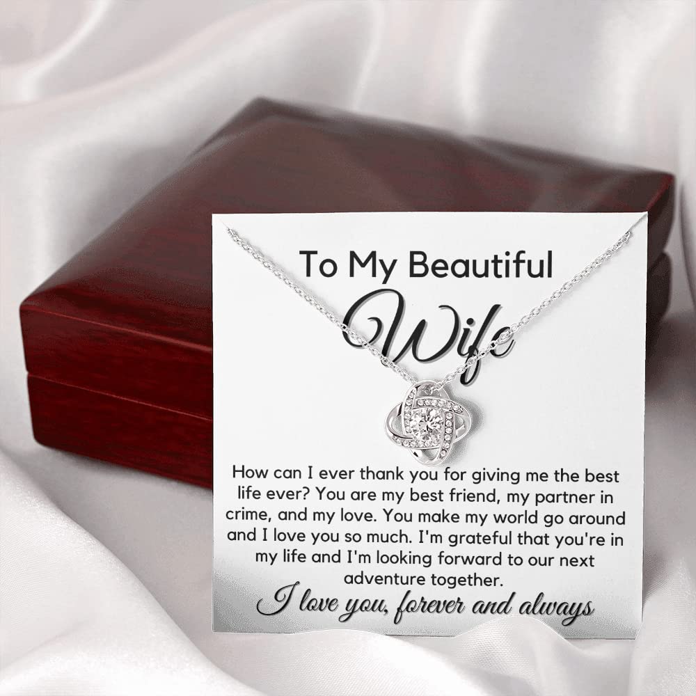 Best Friend Wife Love Knot Necklace - Romantic Jewelry Gift for Wife, Mother's Day Present, Birthday Gift for Her, Soulmate Necklace for Women | Perfect for Anniversaries, Valentine's Day & Special Occasions