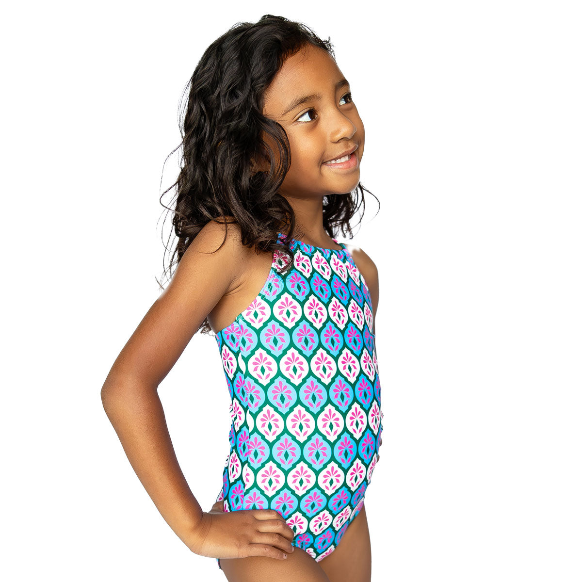 High Neck One Piece Swimsuit for Girls - UPF 50+ Sun Protection, Adjustable Straps & Quick Dry Fabric - Perfect for Beach, Pool & Summer Vacations