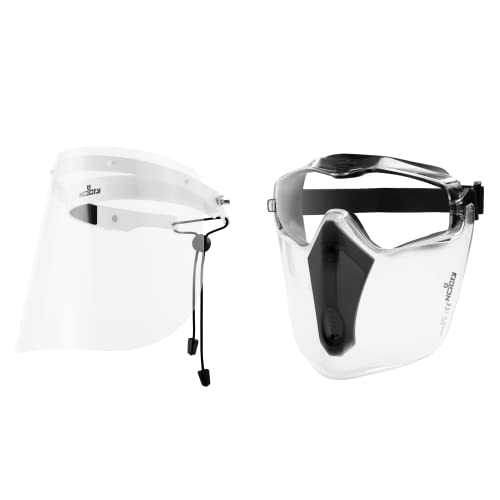 NoCry Flip Up Face Shield & Protective Mask - Compatible with NoCry Vented Safety Goggles | Anti-Fog Face Protection for Construction, Woodworking & Healthcare Workers | OSHA Compliant Safety Gear