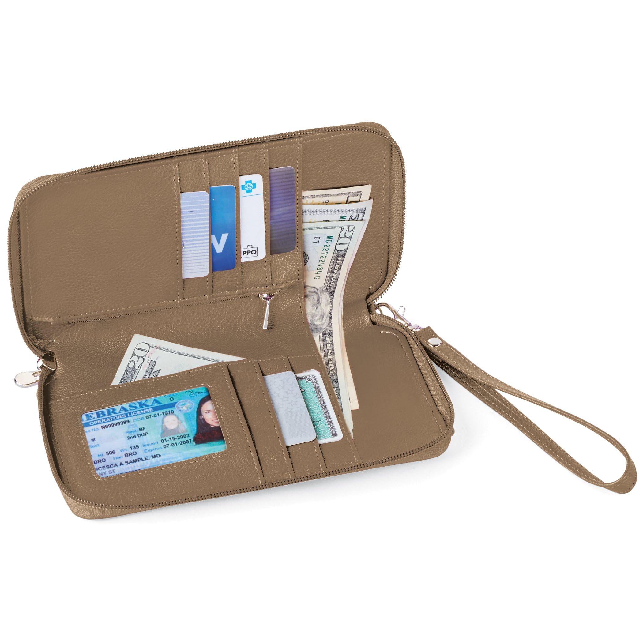 RFID Blocking Crossbody Cell Phone Wallet with Adjustable Strap - Secure Hands-Free Bag for Travel, Shopping & Daily Use