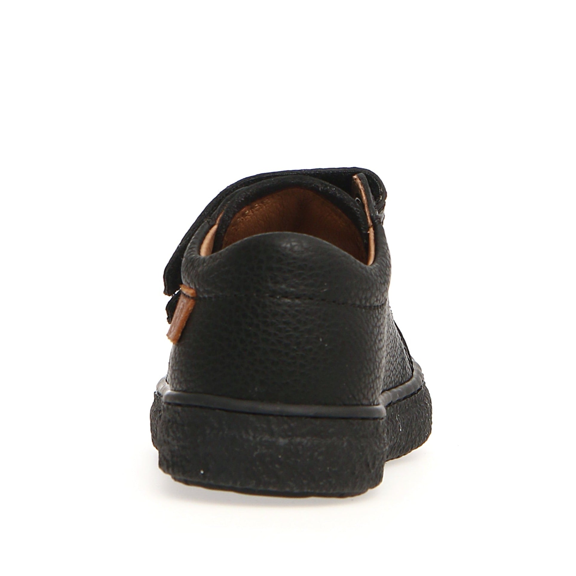 Naturino Kids Carex Sneakers for Boys & Girls - Pebbled Black Leather Shoes for School, Play & Everyday Comfort