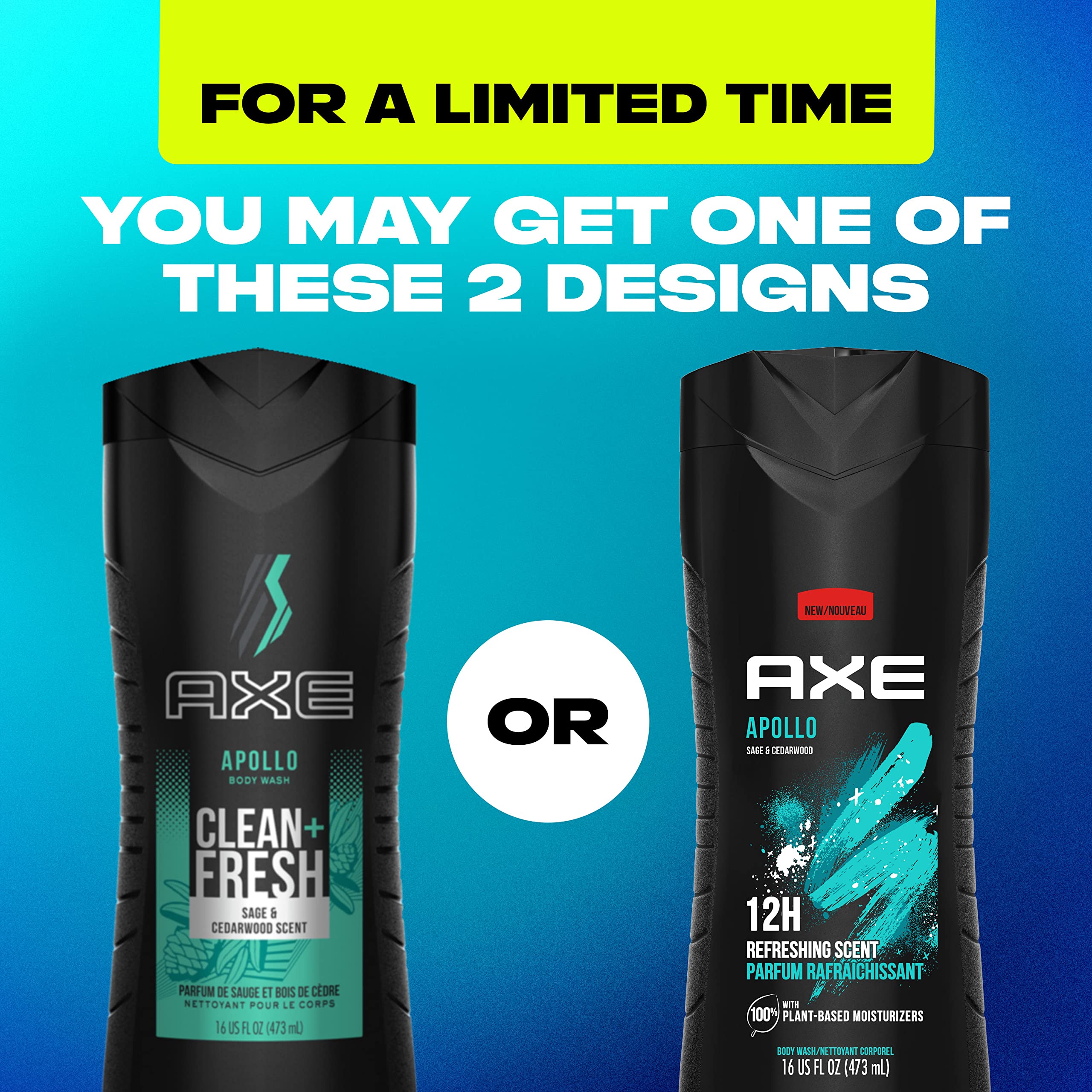 Axe Body Spray Deodorant for Men - Long Lasting Odor Protection & Freshness, Phoenix & Apollo 4-Pack with Sage & Cedarwood Scent - Ideal for Gym, Work & Daily Use