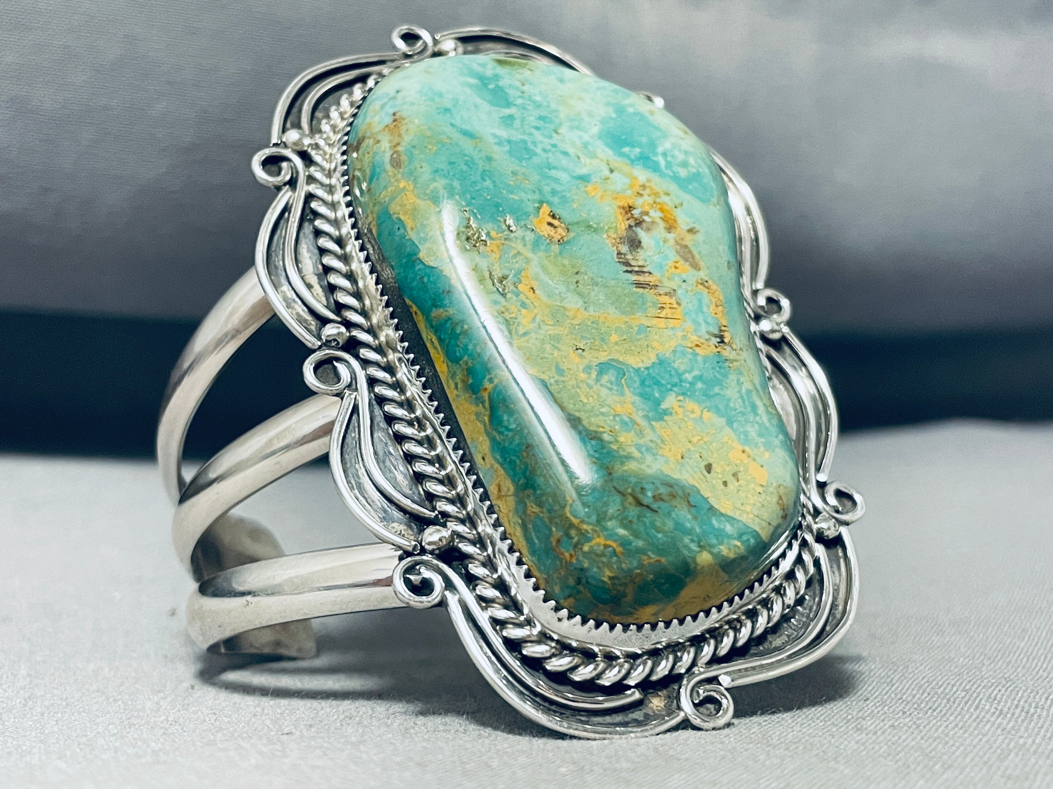 Authentic Navajo Sterling Silver Turquoise Bracelet - 103g Handcrafted Native American Jewelry for Women - Perfect for Boho, Western & Festival Fashion