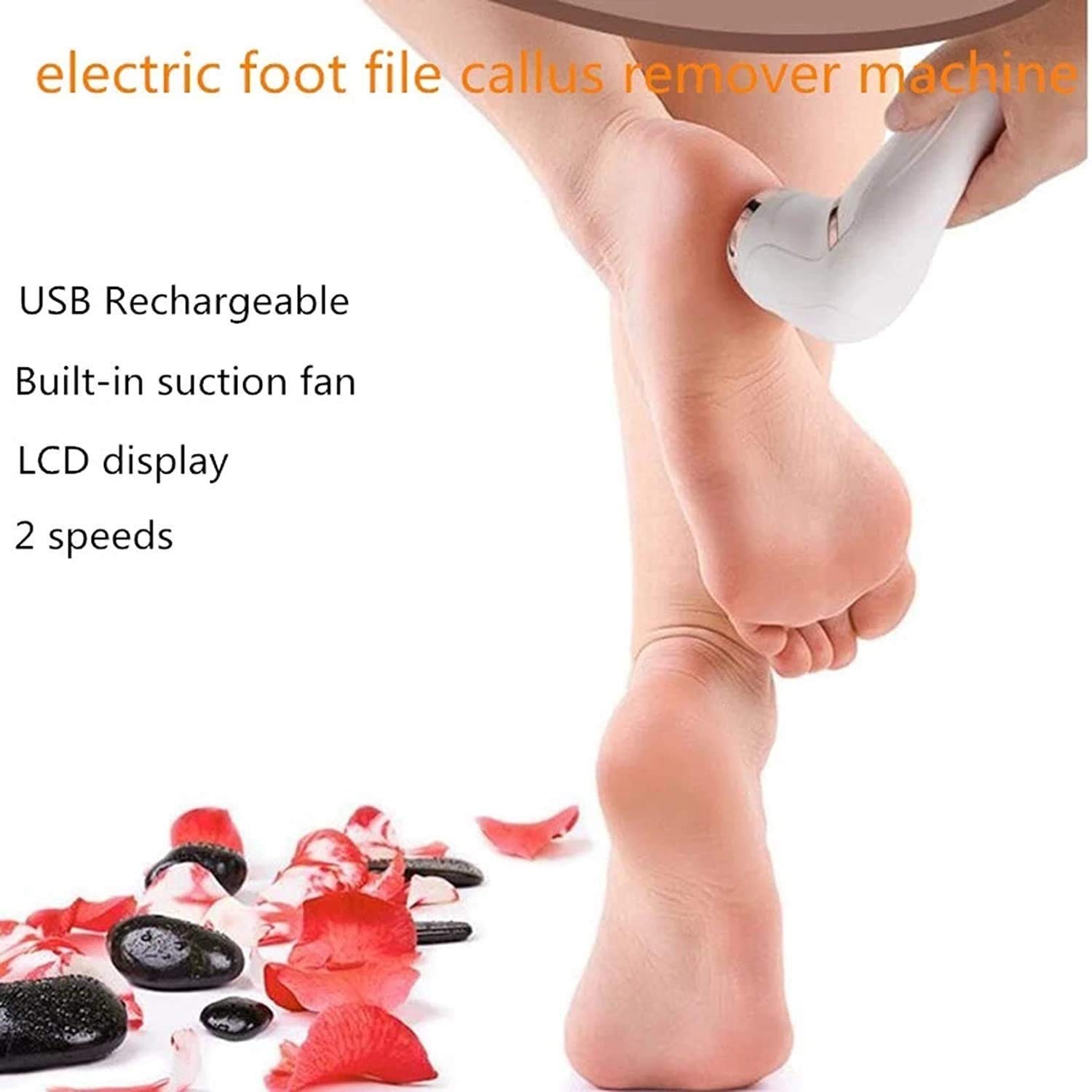 Electric Callus Remover Kit - Rechargeable Pedicure Tool with 3 Grinding Heads, Portable & Waterproof Foot File for Dead Skin, Hard Cracked & Dry Feet Care | Perfect for Home Pedicures & Professional Salon Use