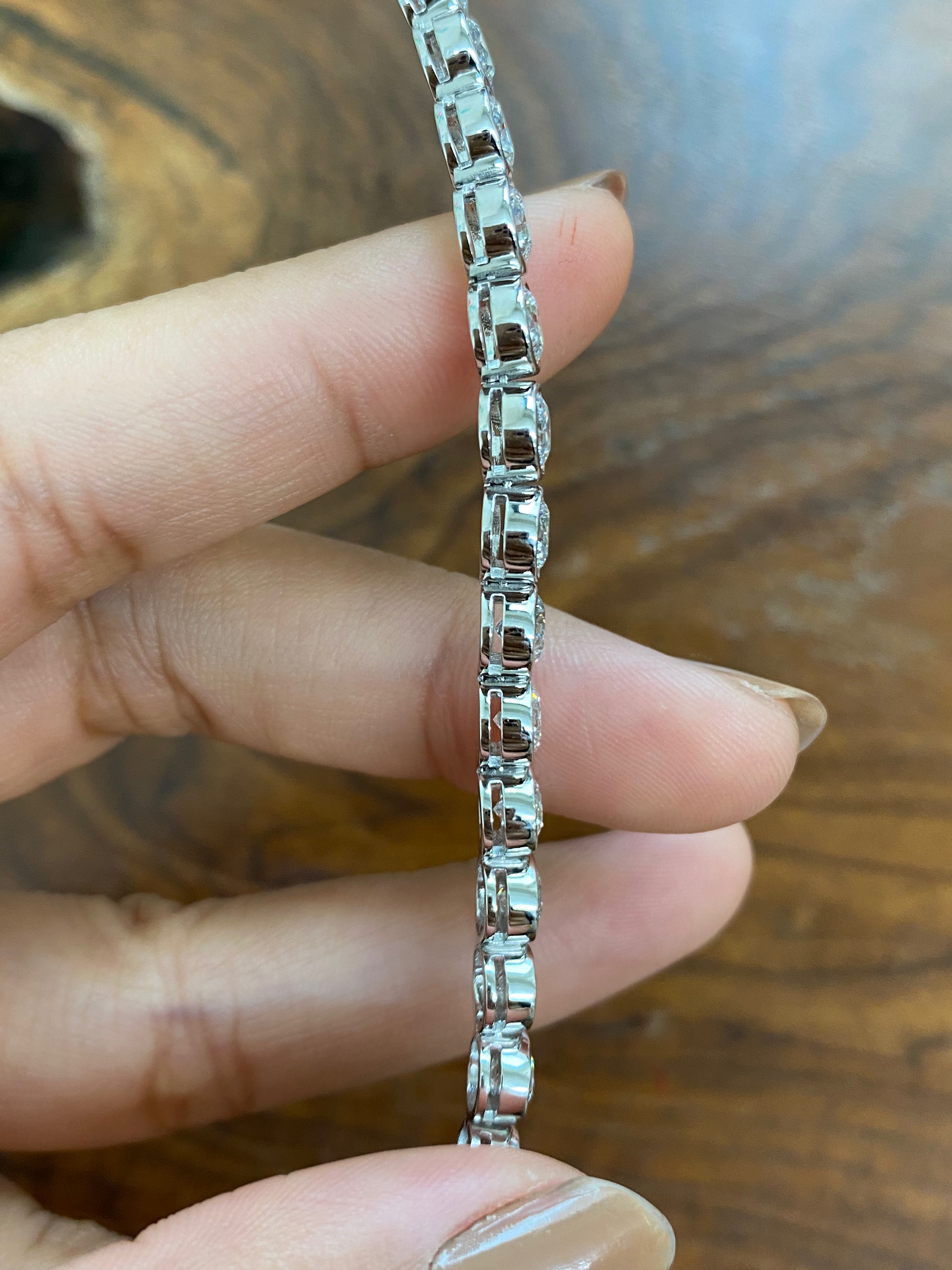 11.74 Carat Lab-Created Diamond Tennis Bracelet - 6.5 Inch Adjustable Bezel Setting for Women | Perfect for Weddings, Anniversaries & Special Occasions