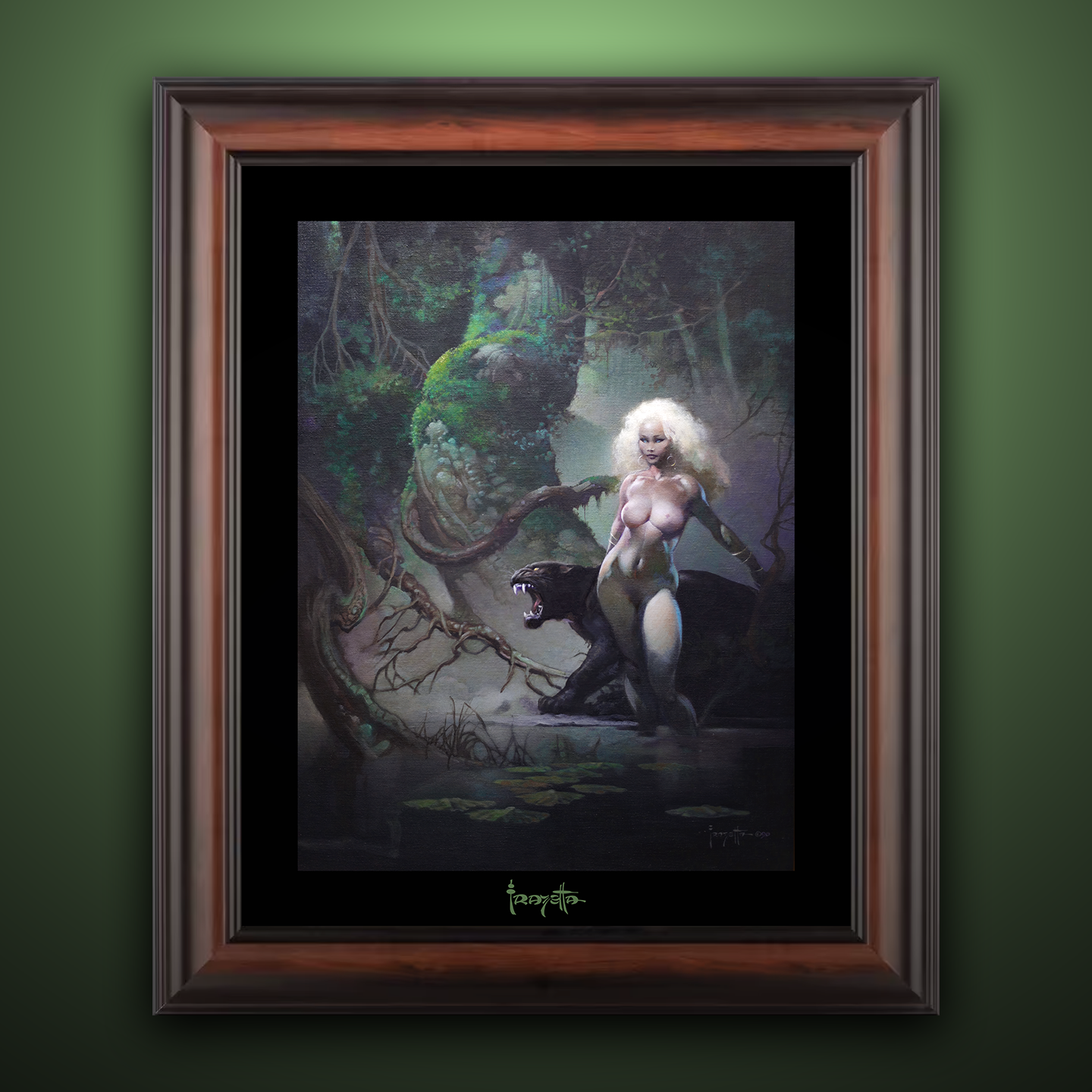 Gallery Series Princess and the Panther Wall Art - Elegant Canvas Painting for Home Decor, Living Room, Bedroom & Office