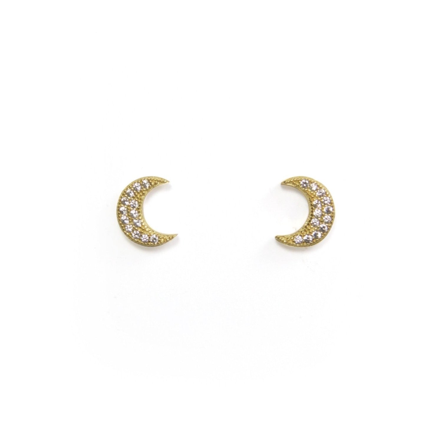 Sparkle Moon Stud Earrings for Women - Dainty Silver Moon Hoop Earrings for Everyday Wear | Perfect for Casual, Office & Date Night Outfits